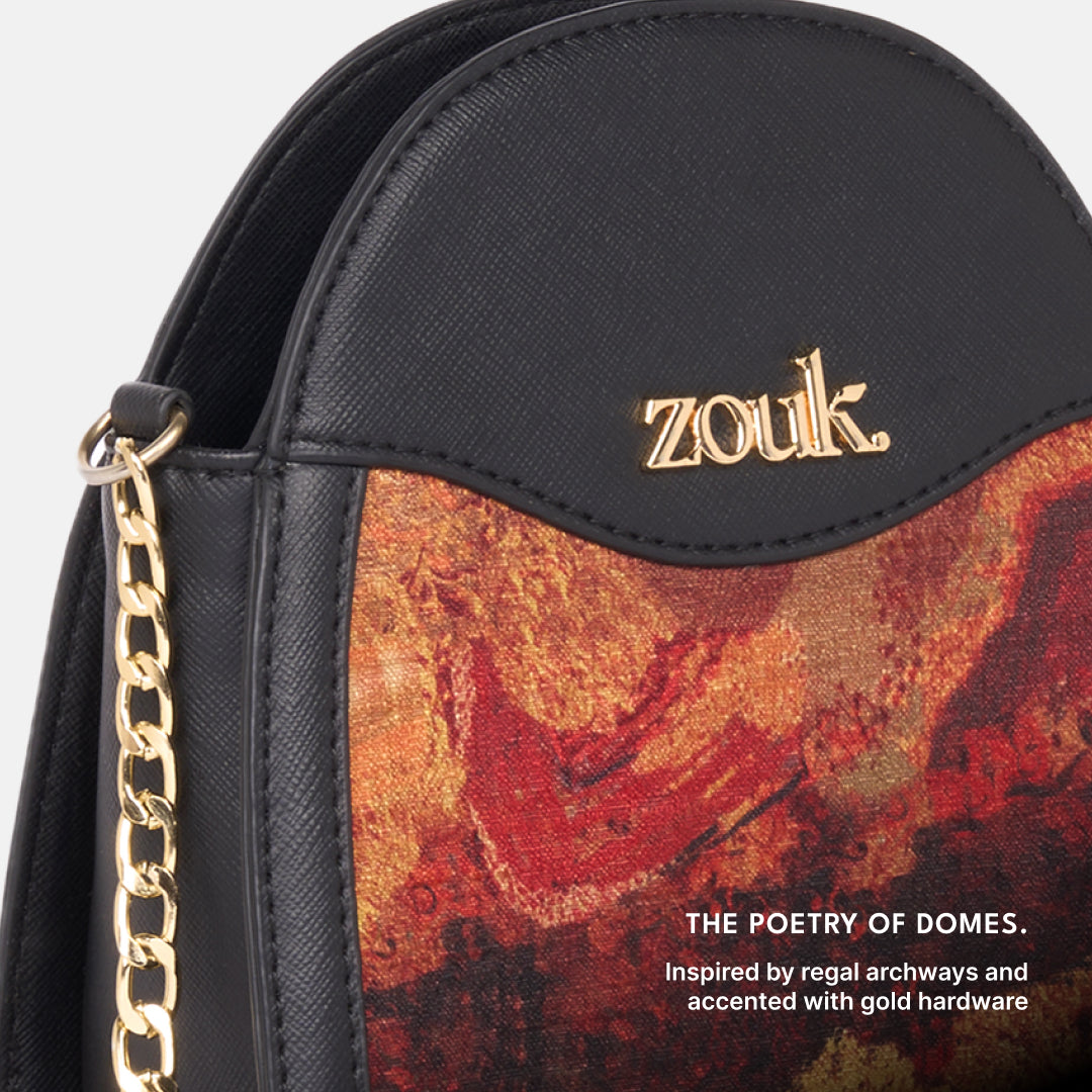 Citrine Mehr Potli Bag (Black Saffiano)