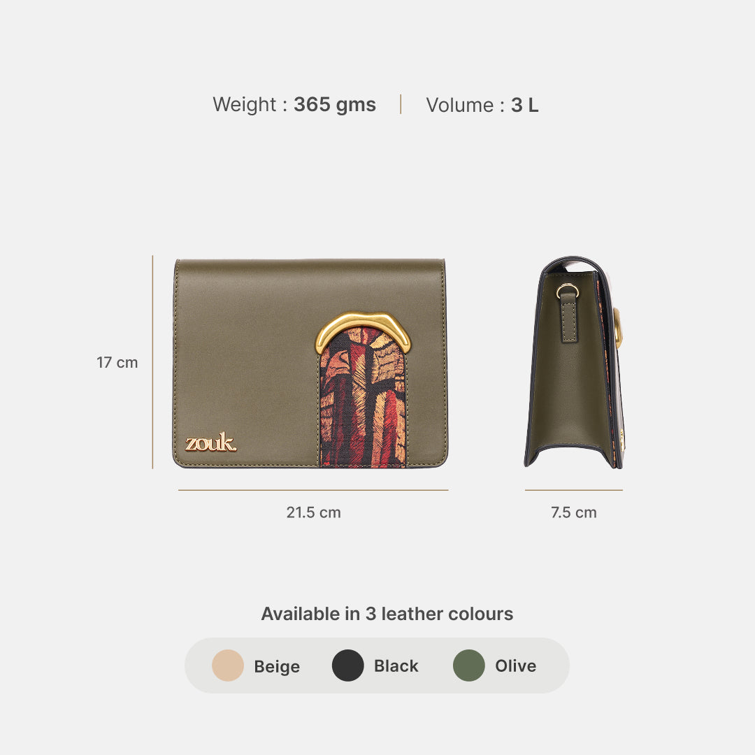 Midas Jharoka Sling Bag (Olive)