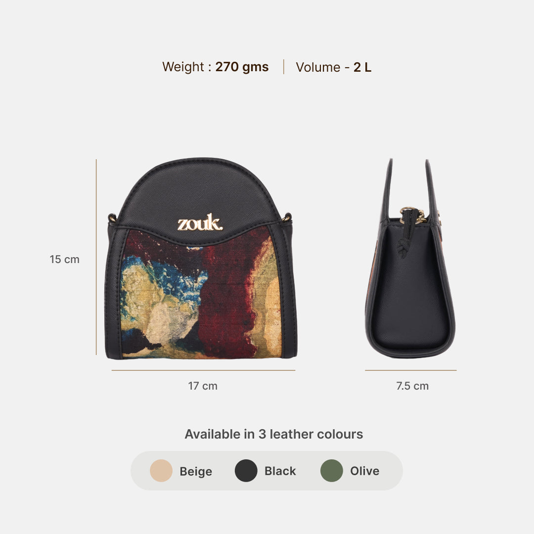 Quartz Mehr Potli Bag (Black Saffiano)