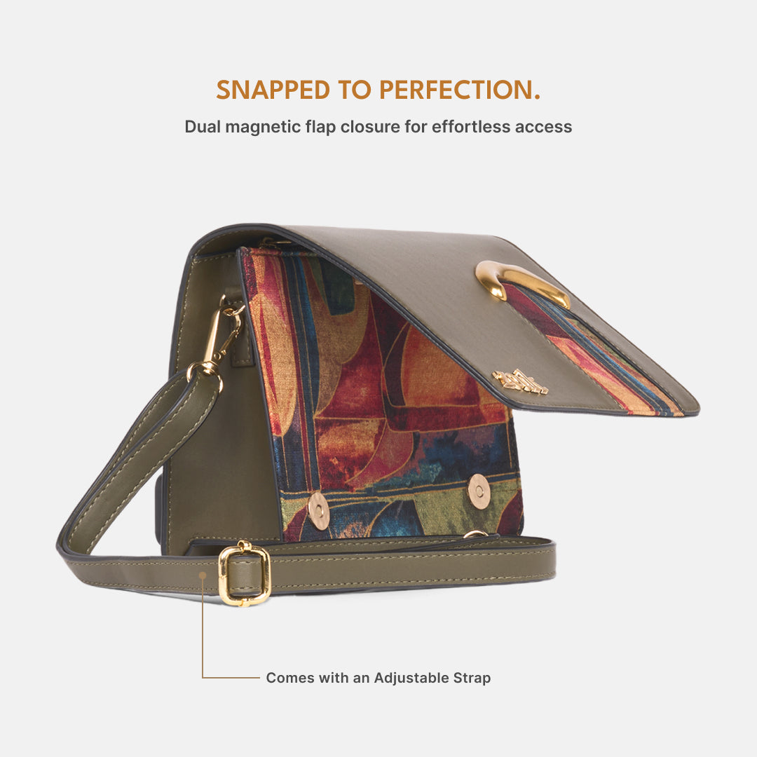 Sapphire Jharoka Sling Bag (Olive)