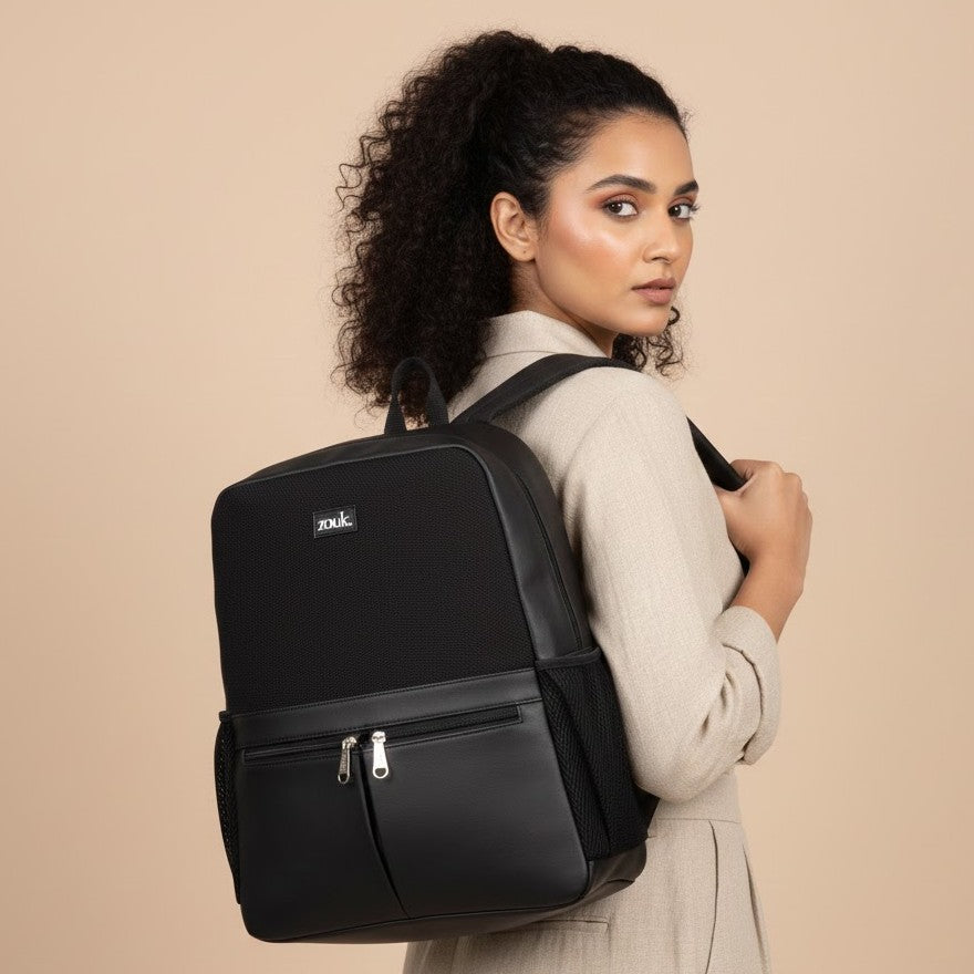 Jet Black Office Backpack