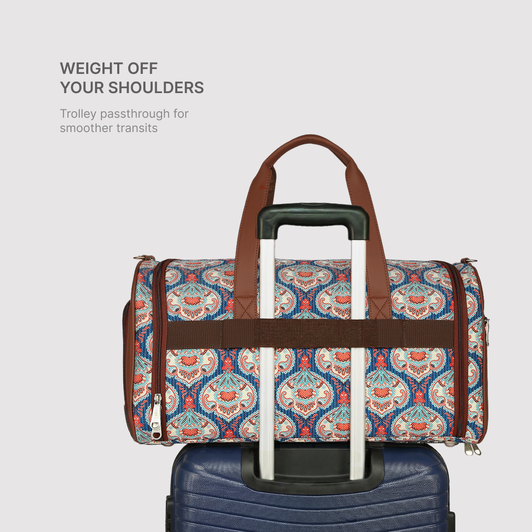 Kovil Blue Weekender Duffle Bag