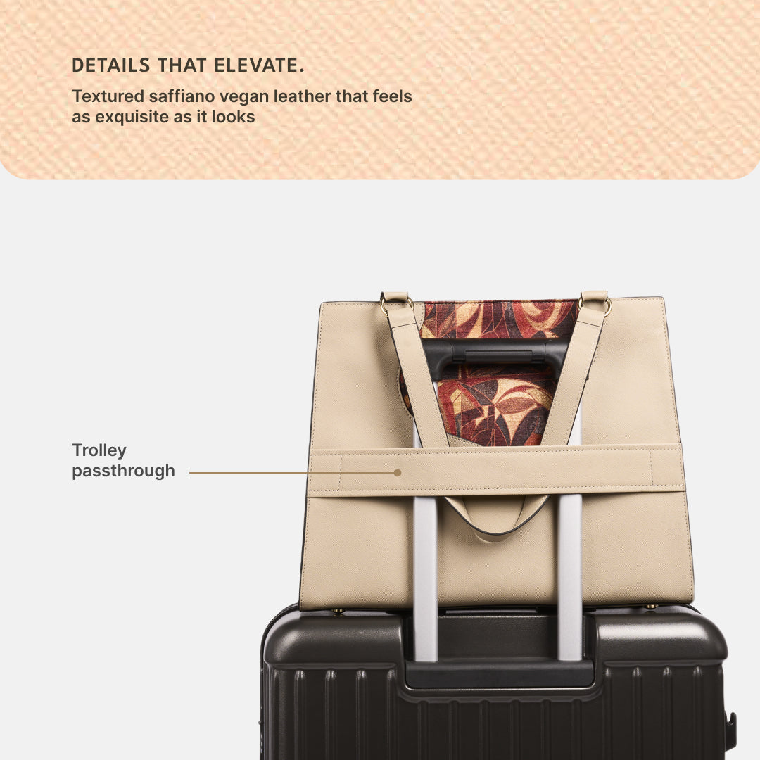 Auric Kanak Office Bag (Beige Saffiano)