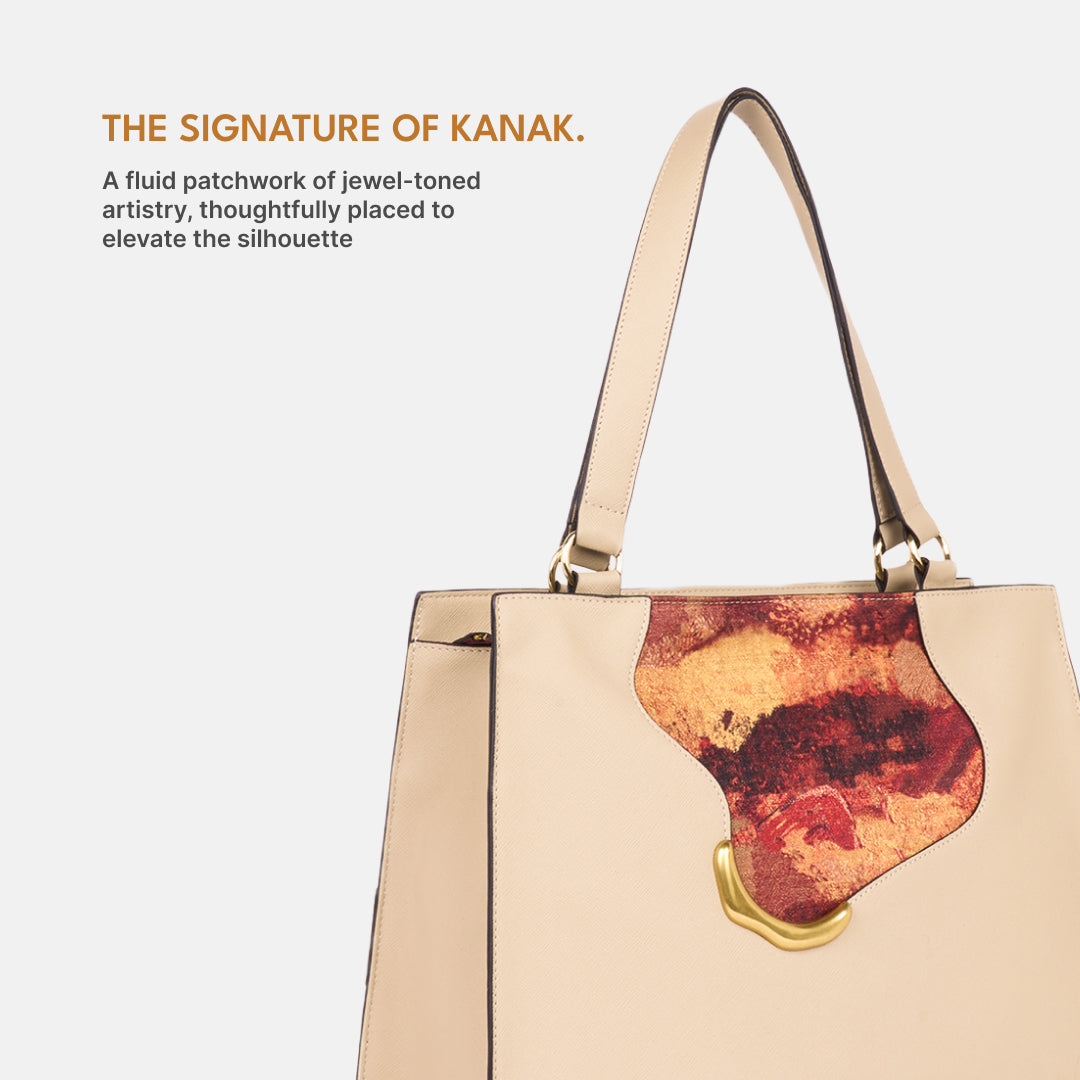 Citrine Kanak Office Bag (Beige Saffiano)