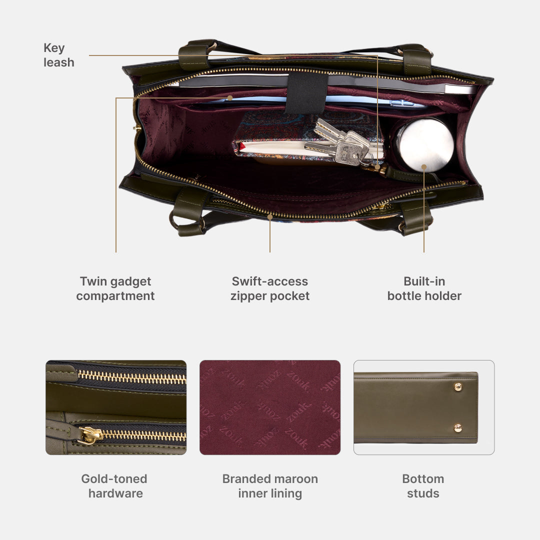Quartz Kanak Office Bag (Olive)
