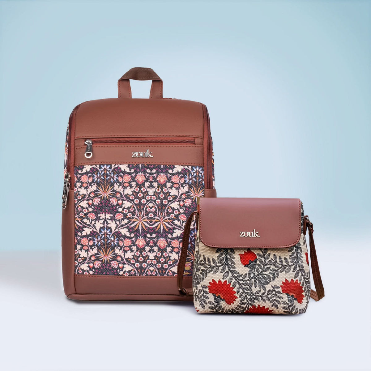 Kashmir Blooms Amalia Daypack & Nawabi Couture Flap Sling Bag Combo