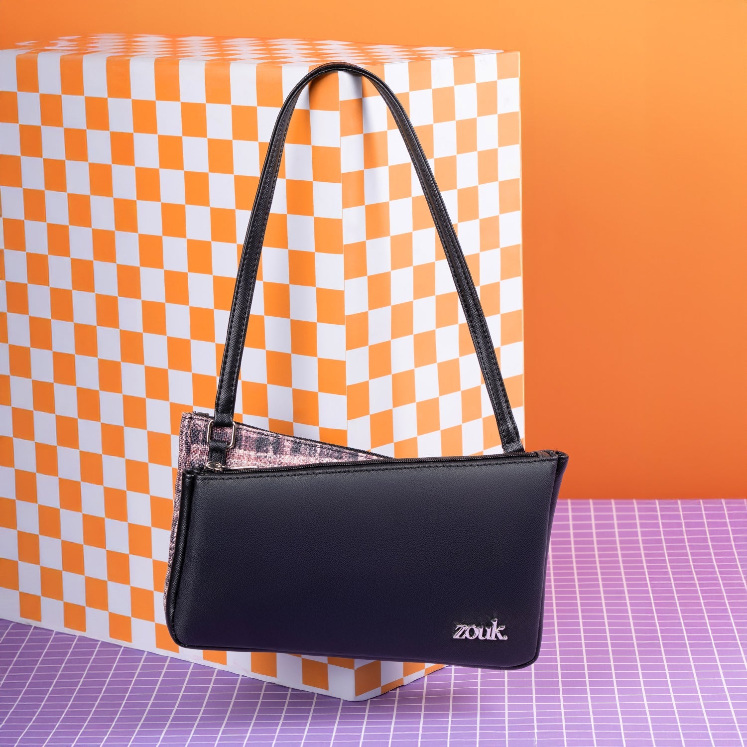 ZIP-Kiya Baguette - Cashmere Noir (Pink)