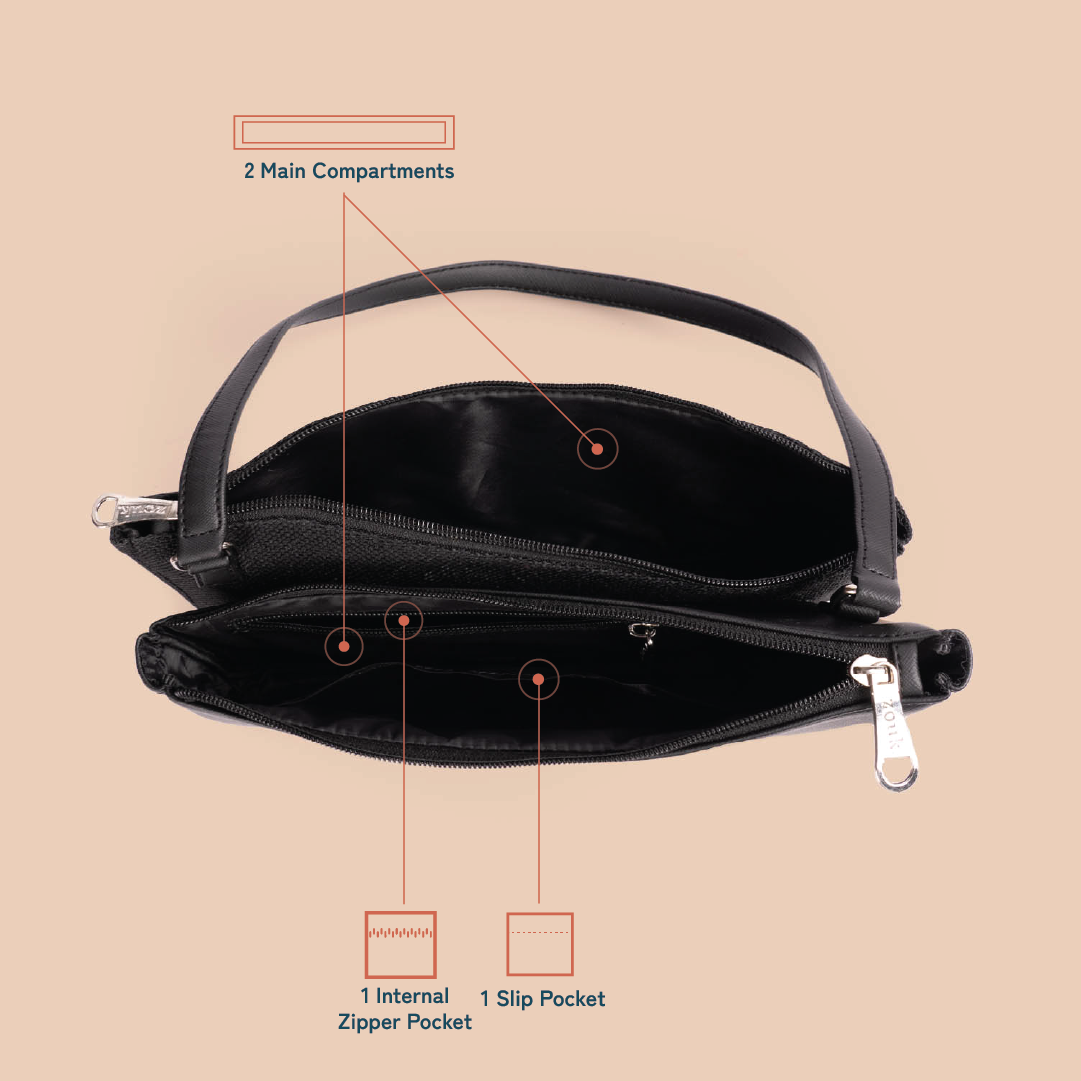 ZIP-Kiya Baguette - Bombay Houndstooth