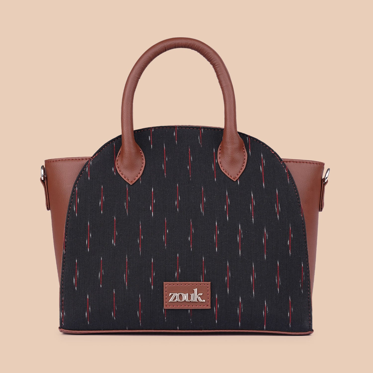 Konkona City Satchel Bag - Ikat GreRed