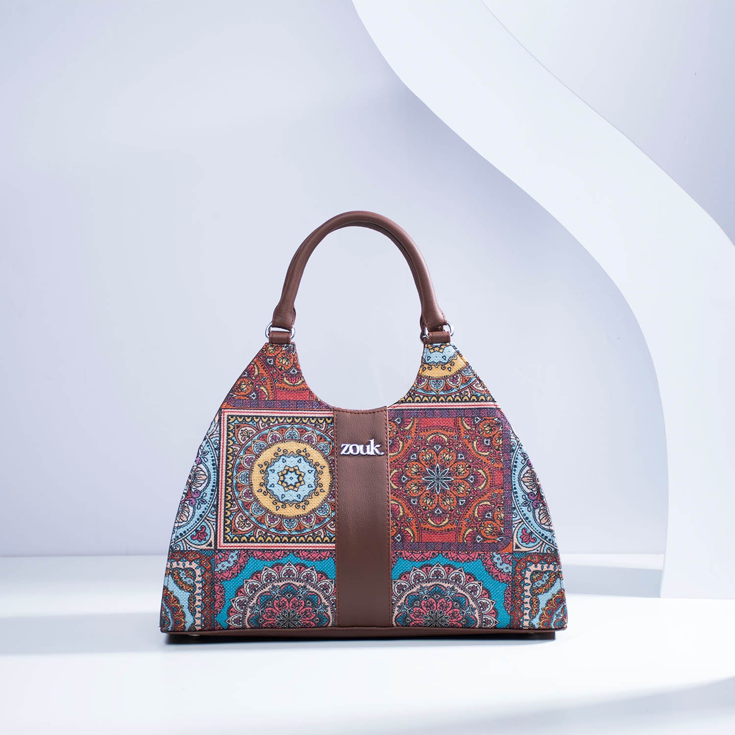 Konkona Statement Satchel Bag - Multicolor Mandala Print