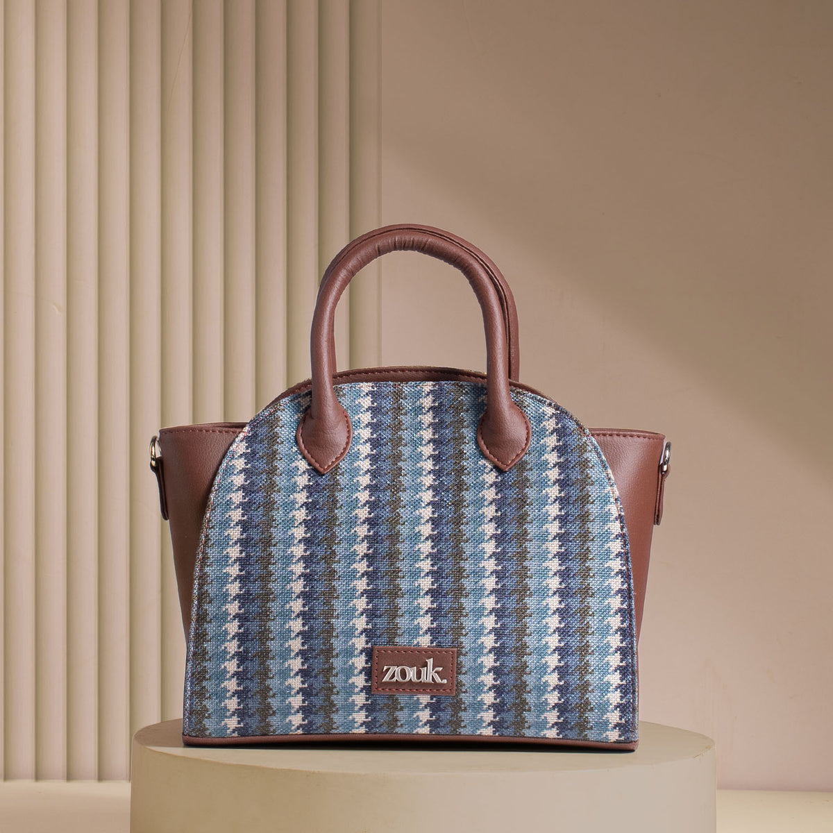 City Satchel Bag - Bombay Houndstooth