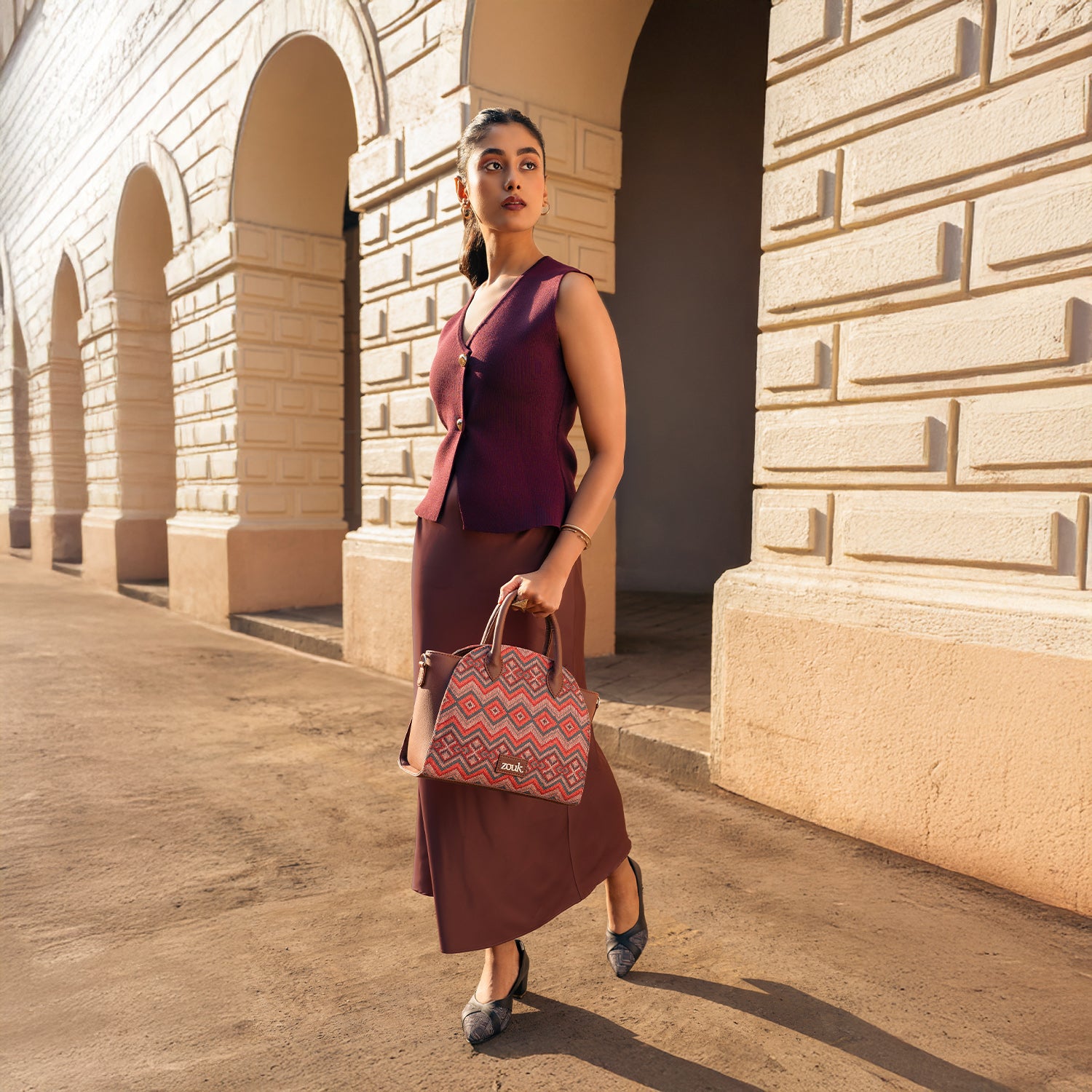 Konkona City Satchel Bag - Gwalior Weaves