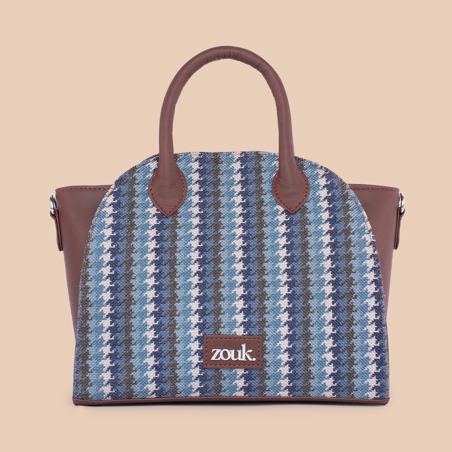 Konkona City Satchel Bag - Bombay Houndstooth