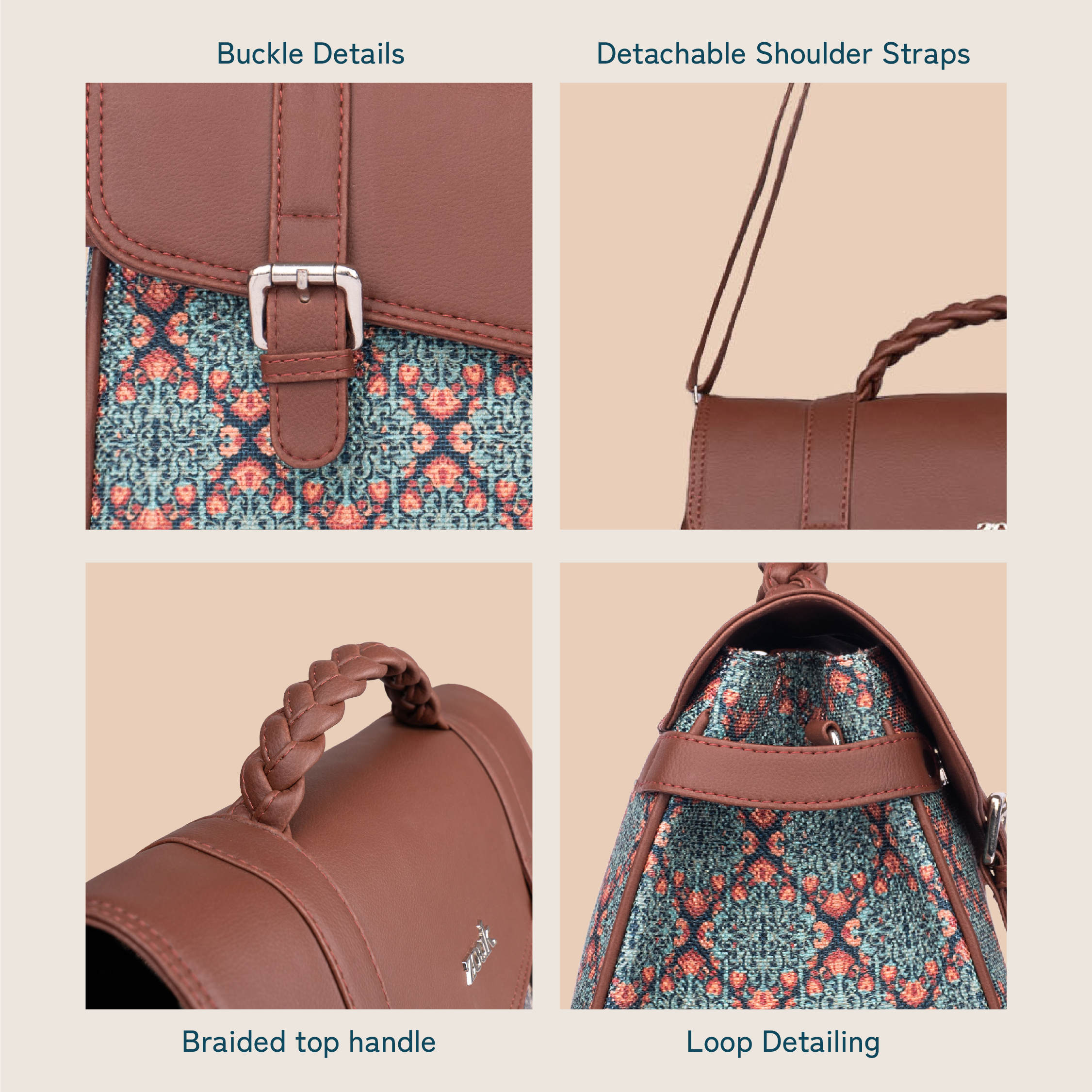 ZIP-Konkona Heritage Satchel Bag - Kolkata Nouveau