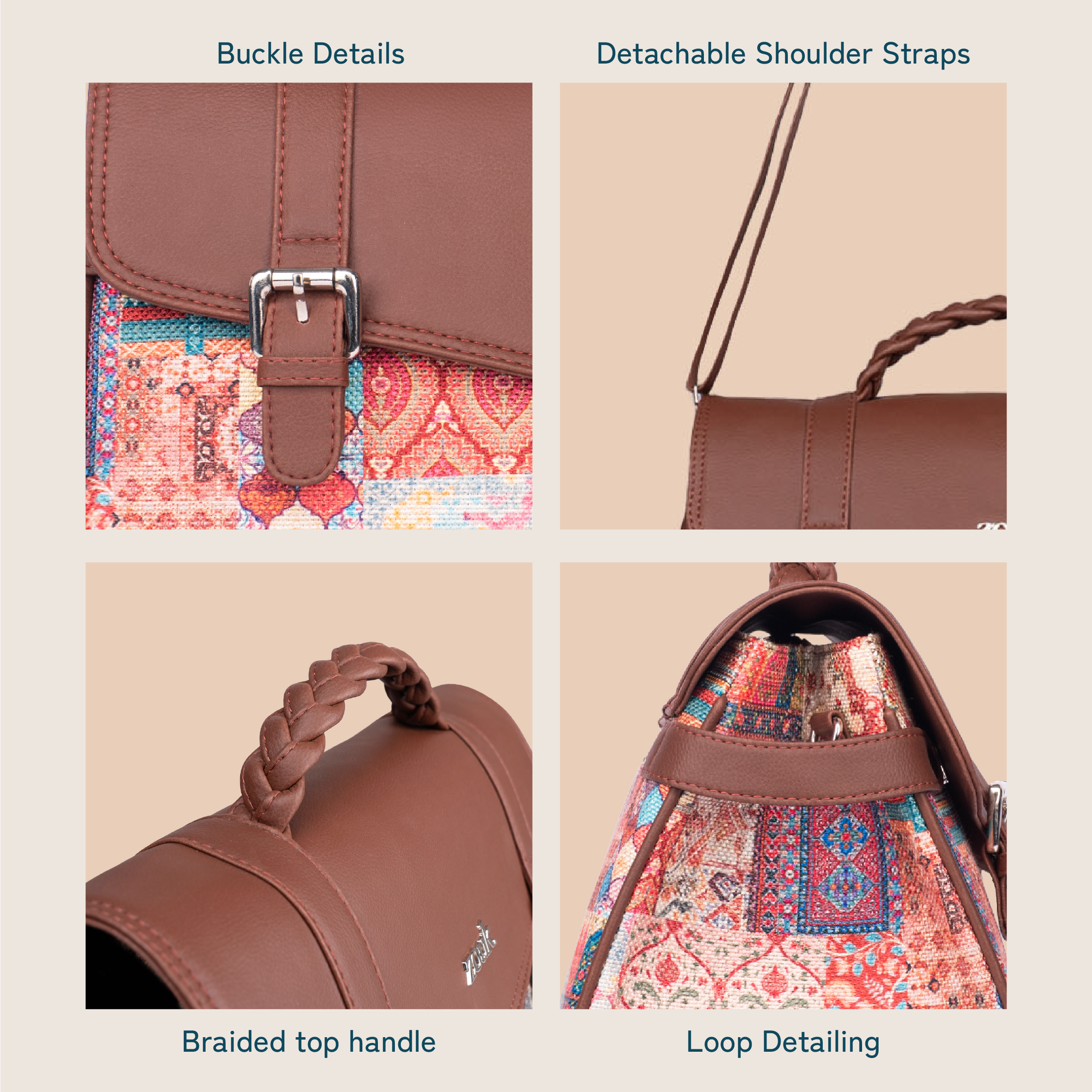 ZIP-Konkona Heritage Satchel Bag - Kutch Gamthi