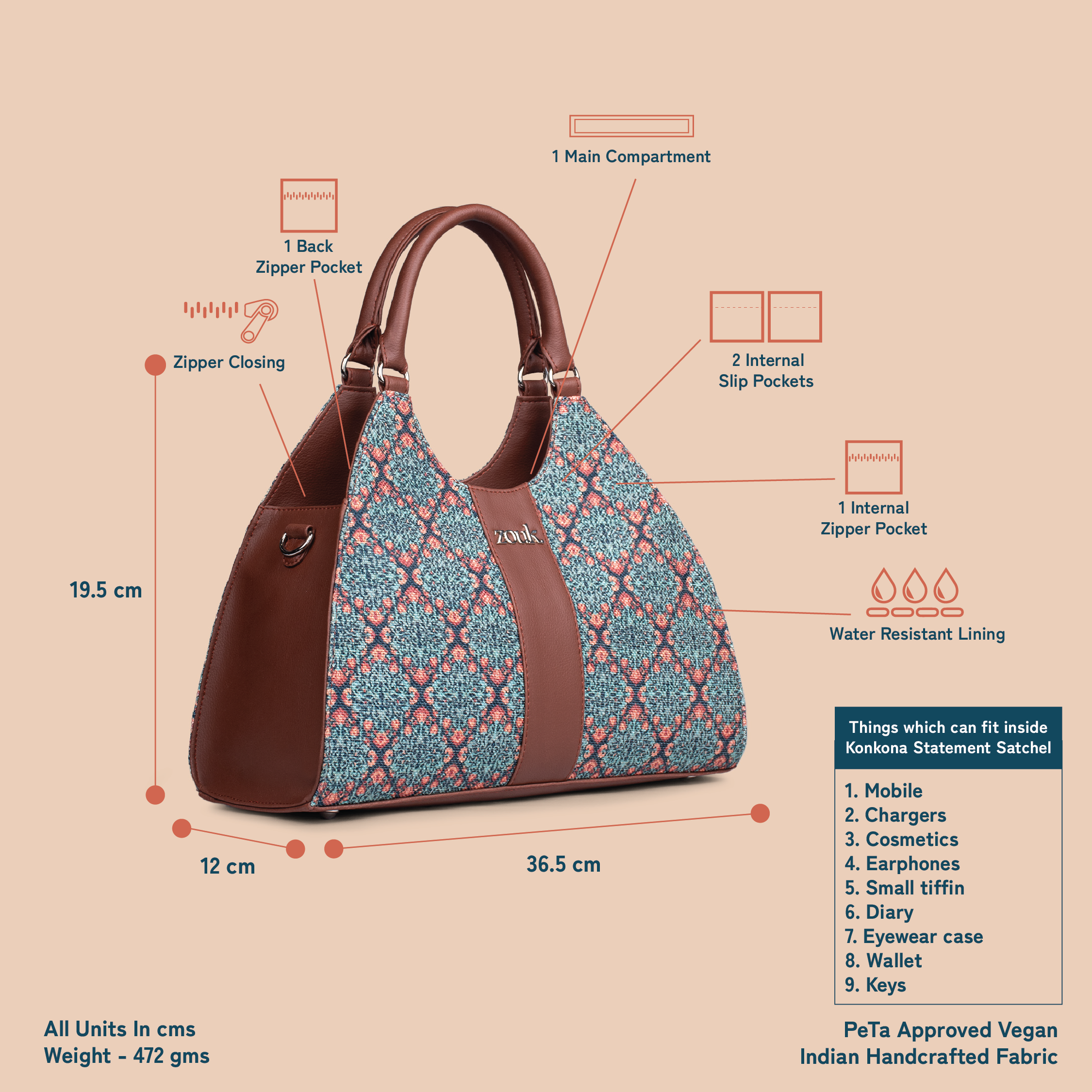 Konkona Statement Satchel Bag - Kolkata Nouveau