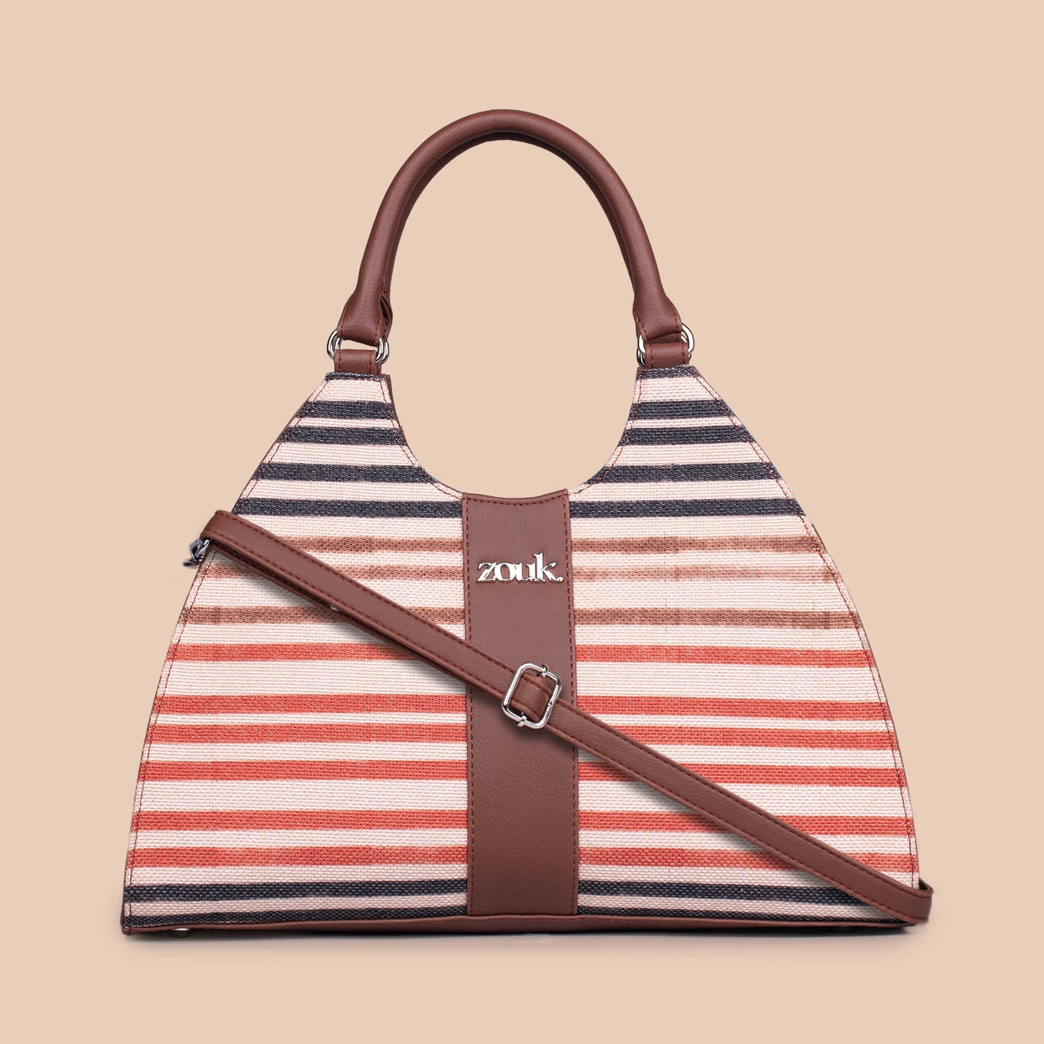 Konkona Statement Satchel Bag - Qutub Stripes