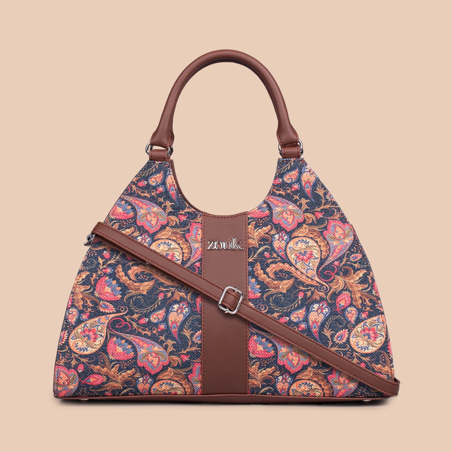 Konkona Statement Satchel Bag - Paisley Print