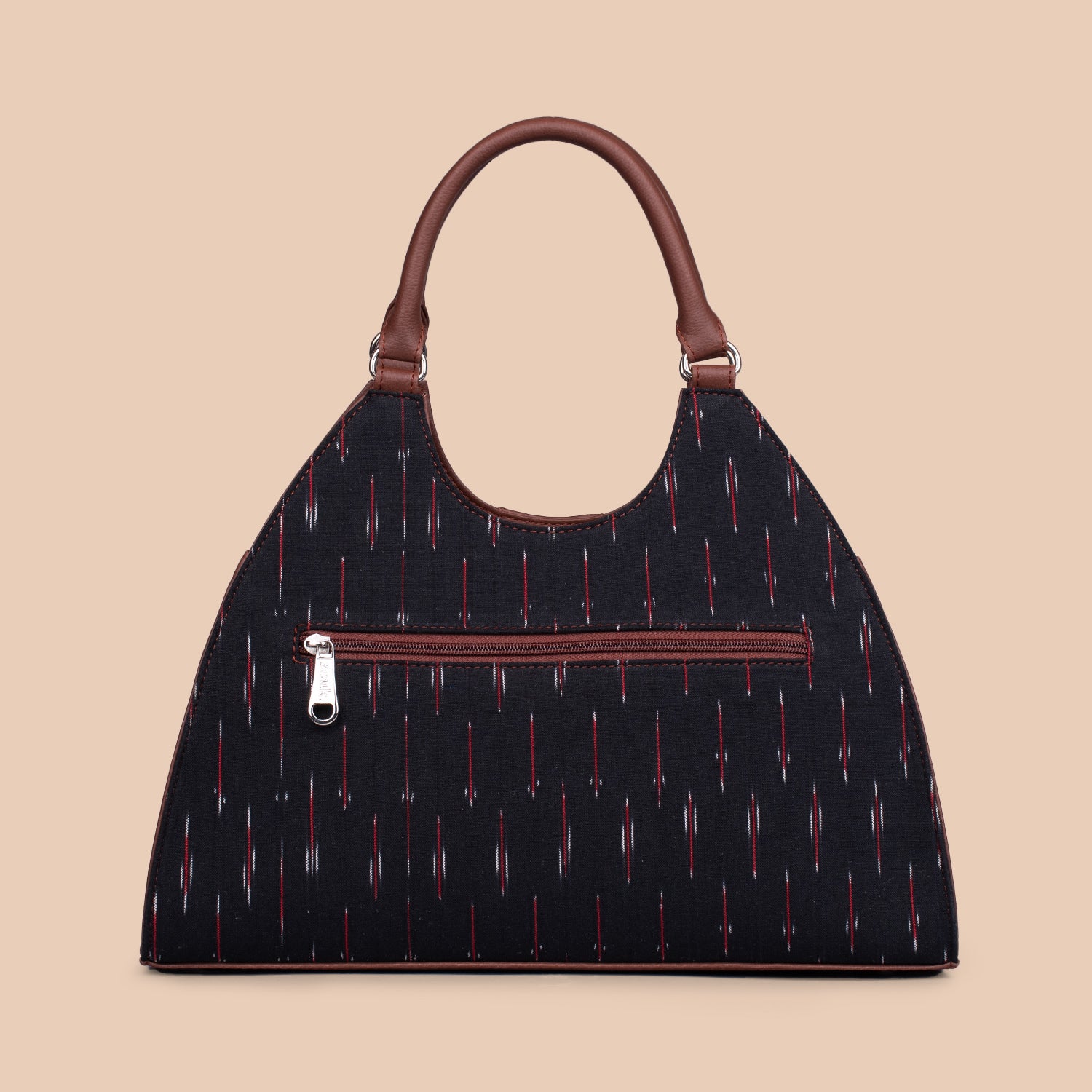 Konkona Statement Satchel Bag - Ikat GreRed