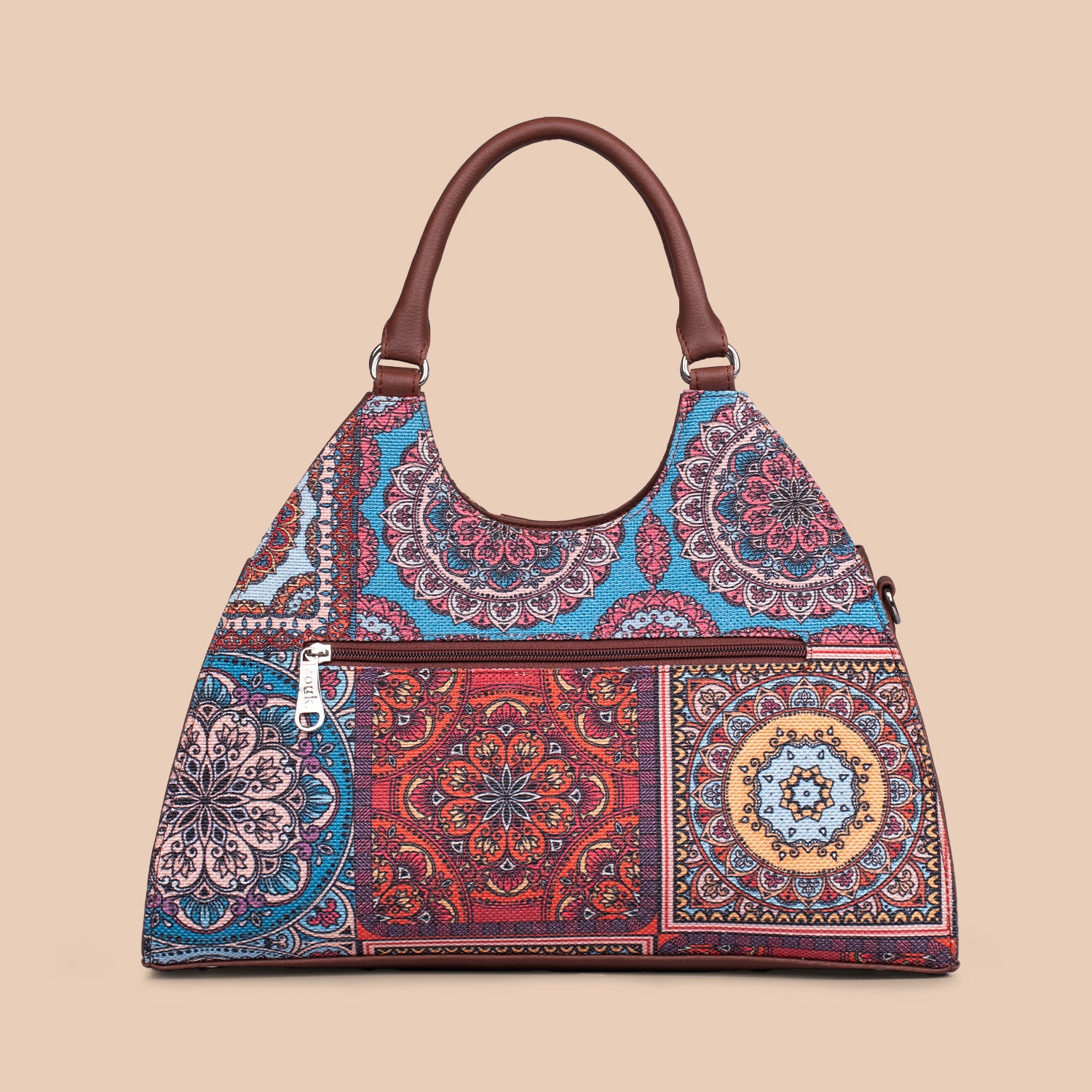 Konkona Statement Satchel Bag - Multicolor Mandala Print