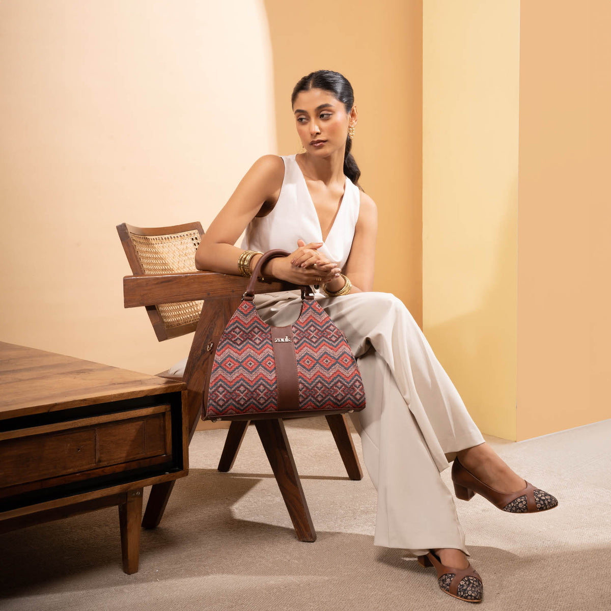 Statement Satchel Bag - Gwalior Weaves