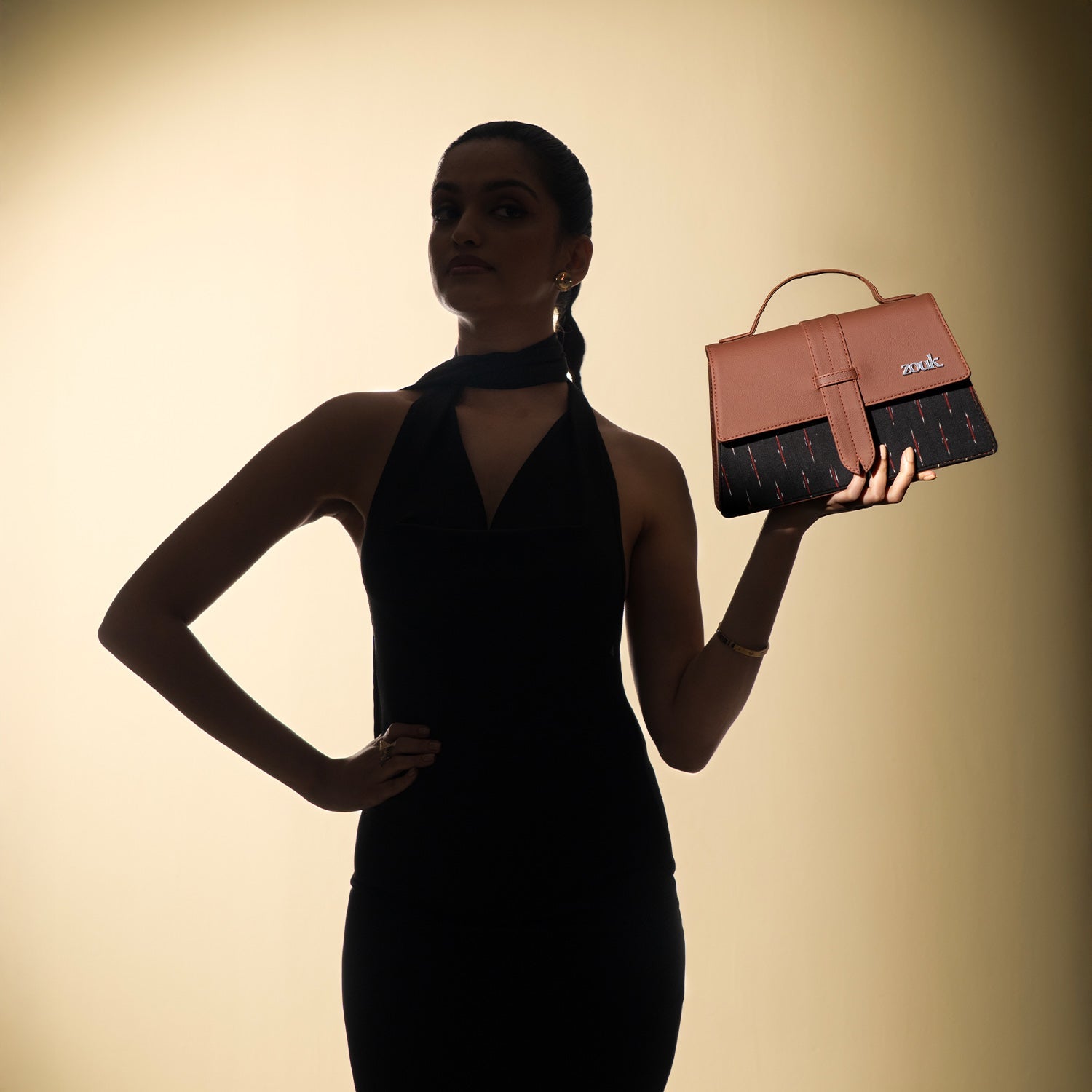 ZIP-Kriti Sanon - Jet Black Iconic Evening Satchel