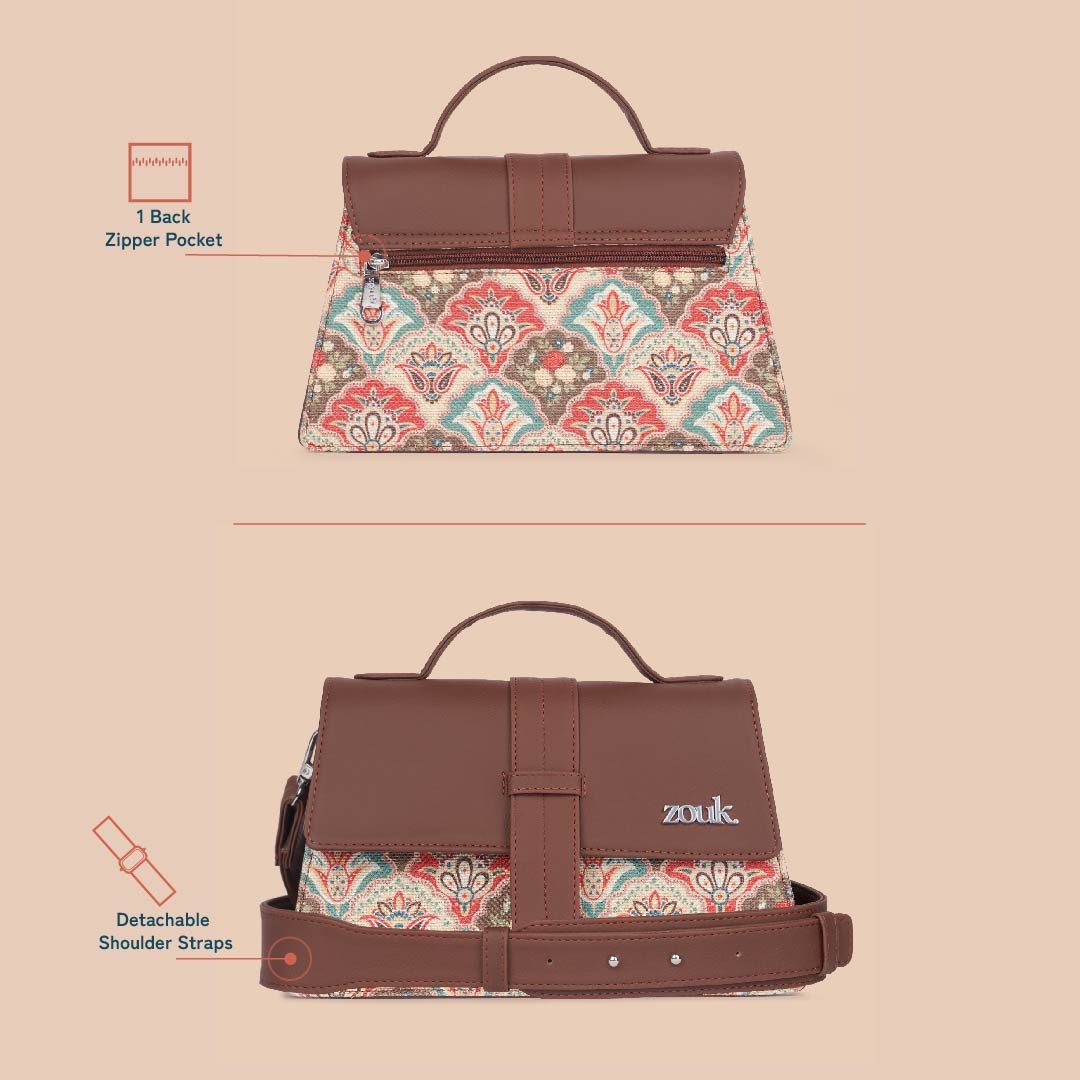 ZIP-Kriti Sanon - Mughal Art Multicolor Iconic Evening Satchel