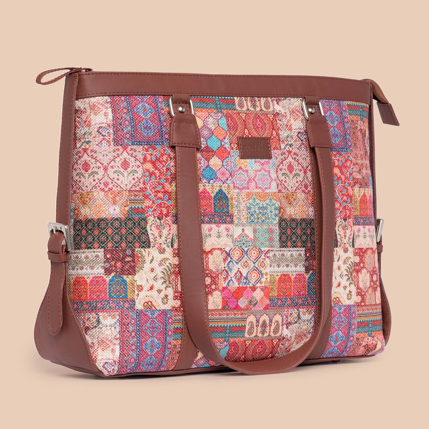 Buy Zebco Bags Office Handbag Shoulder Messenger Ladies Bag/Purse with up  to 15.6 inch Laptop Compartment handbag with Free Tiffin Bag (Indian  Abstract) Online at Best Prices in India - JioMart.