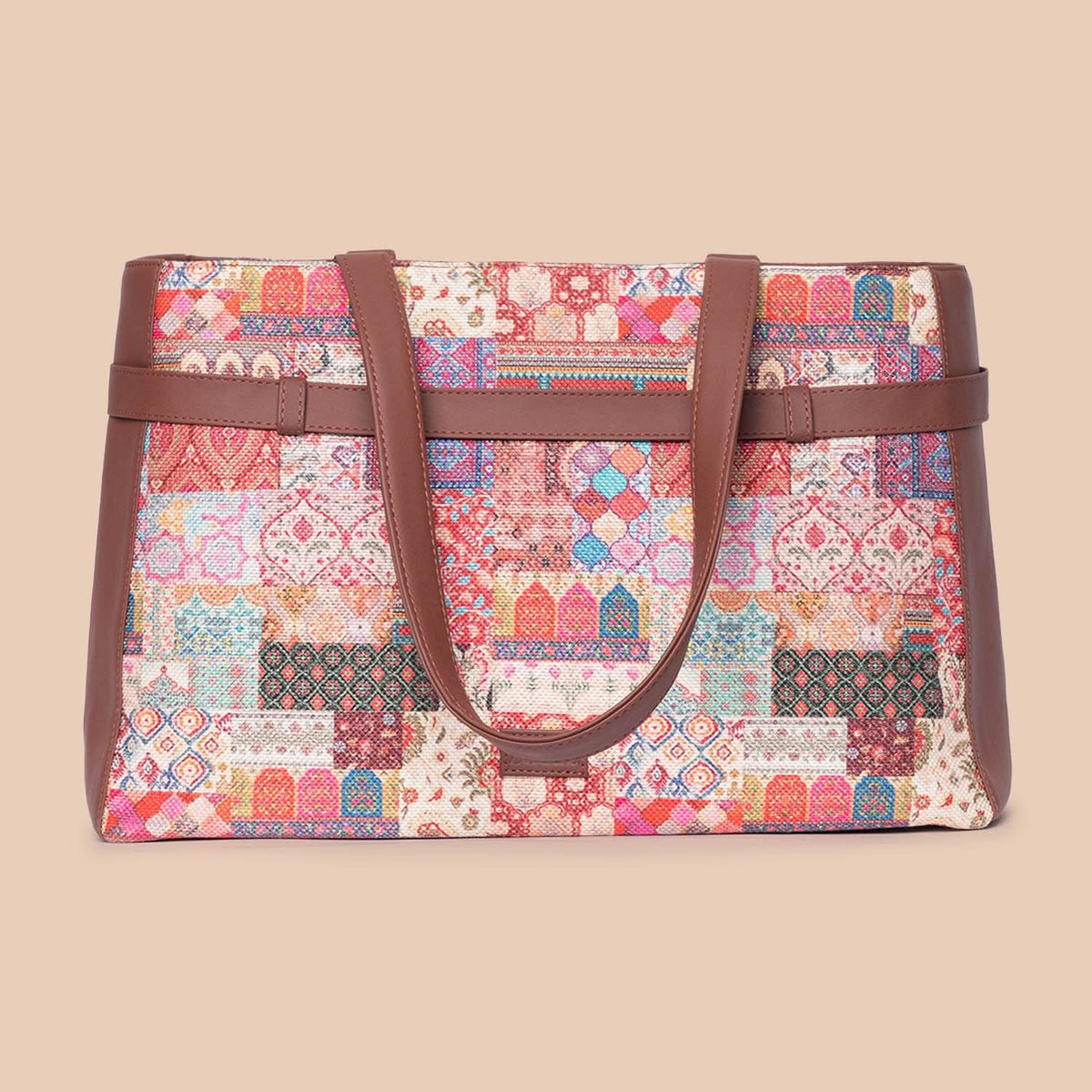 Kutch Gamthi & Mughal Art Multicolor - Statement Office Bag & U-Shaped Sling Bag Combo