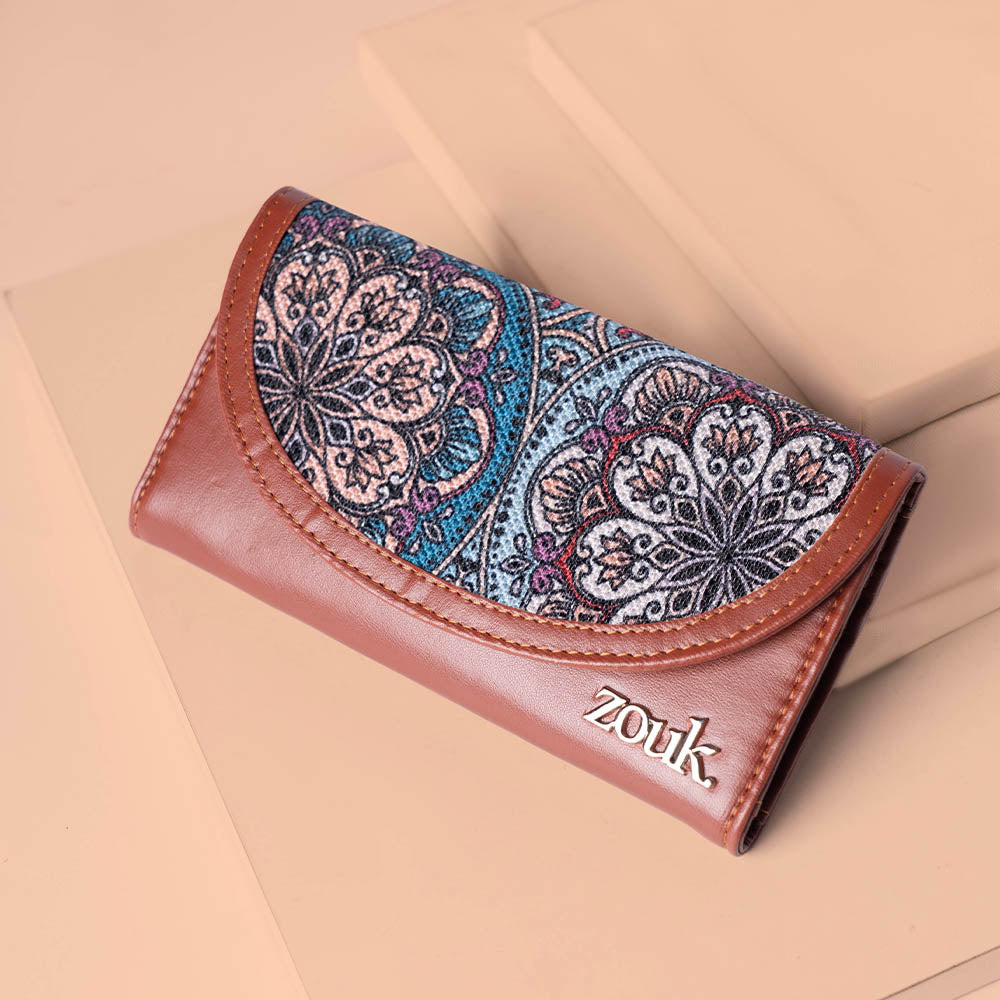 Multicolor Mandala Print Kyra Flap Wallet