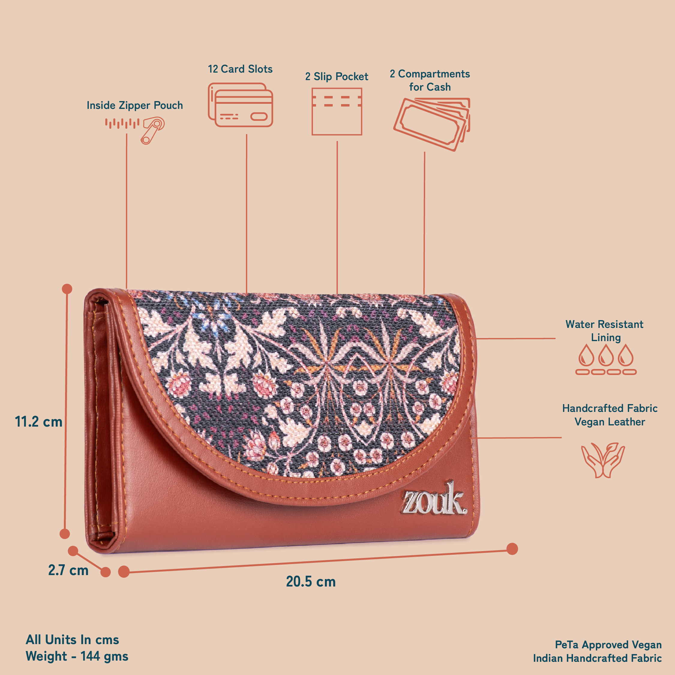 Kashmir Blooms Kyra Flap Wallet