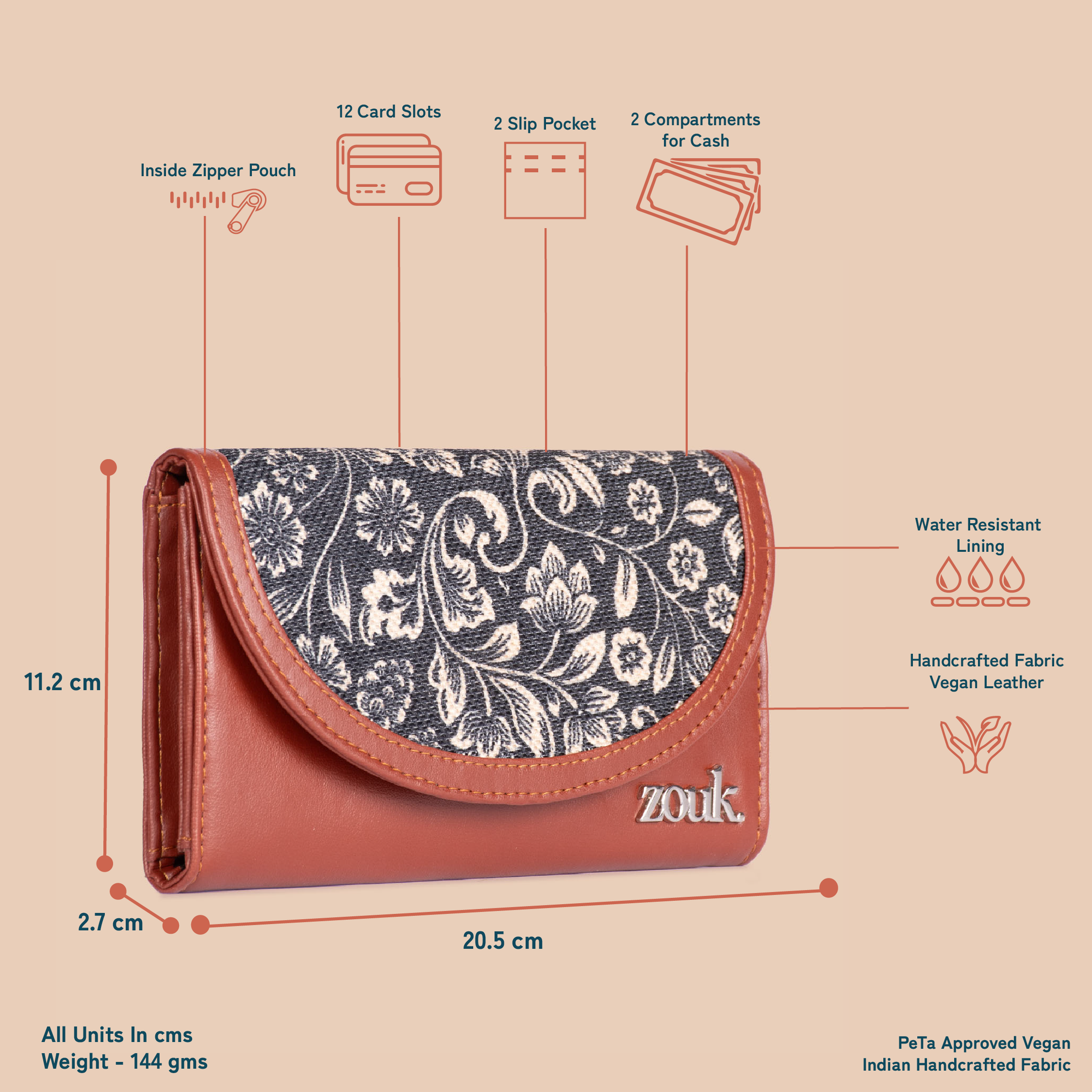 ZIP-FloMotif Kyra Flap Wallet