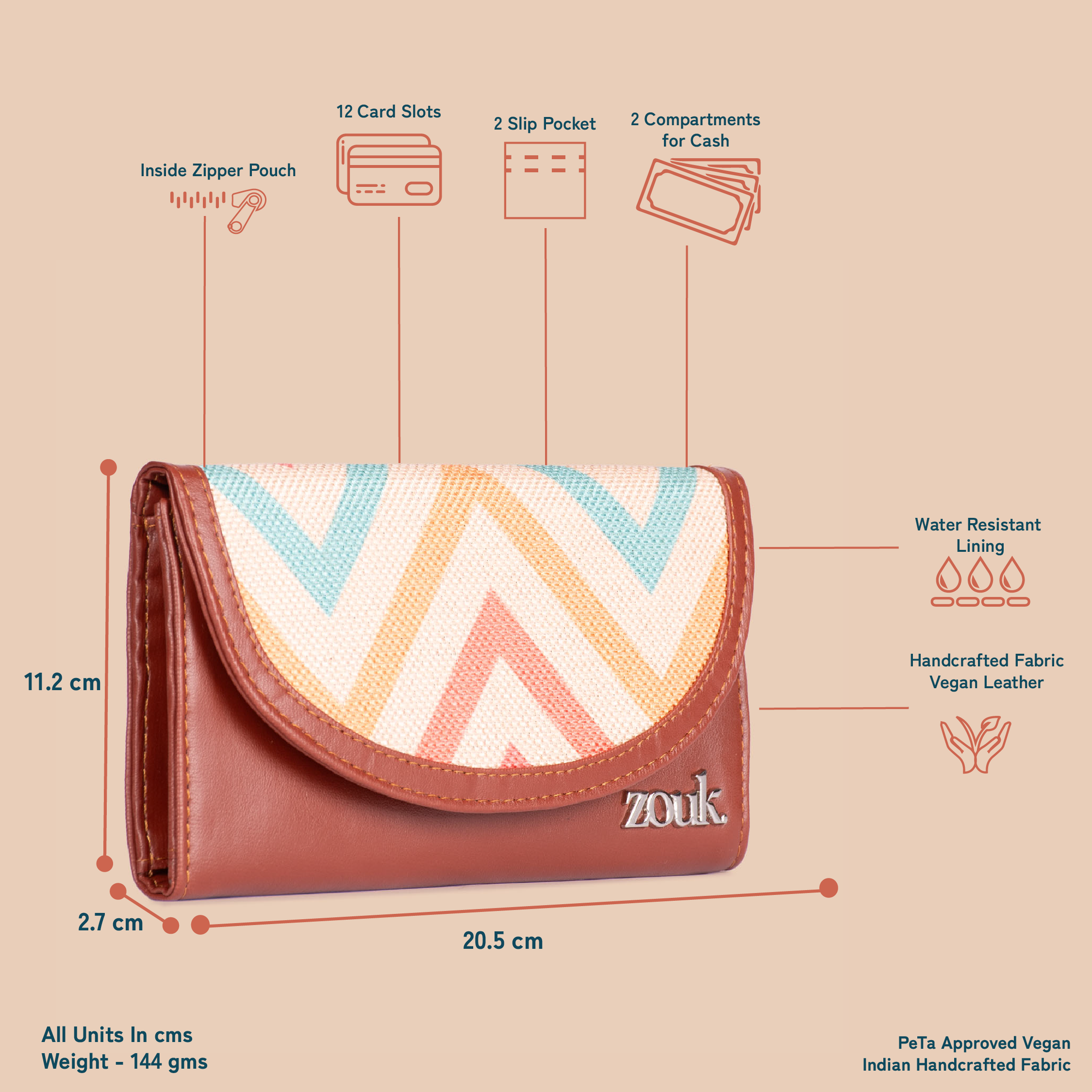 ZIP-WavBeach Kyra Flap Wallet