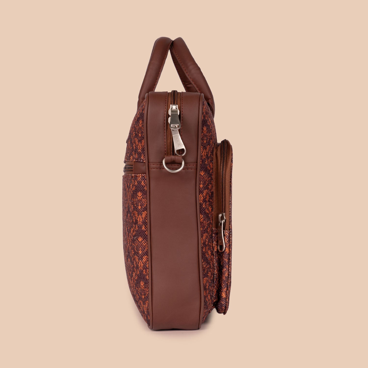 Brown Floral Laptop Bag