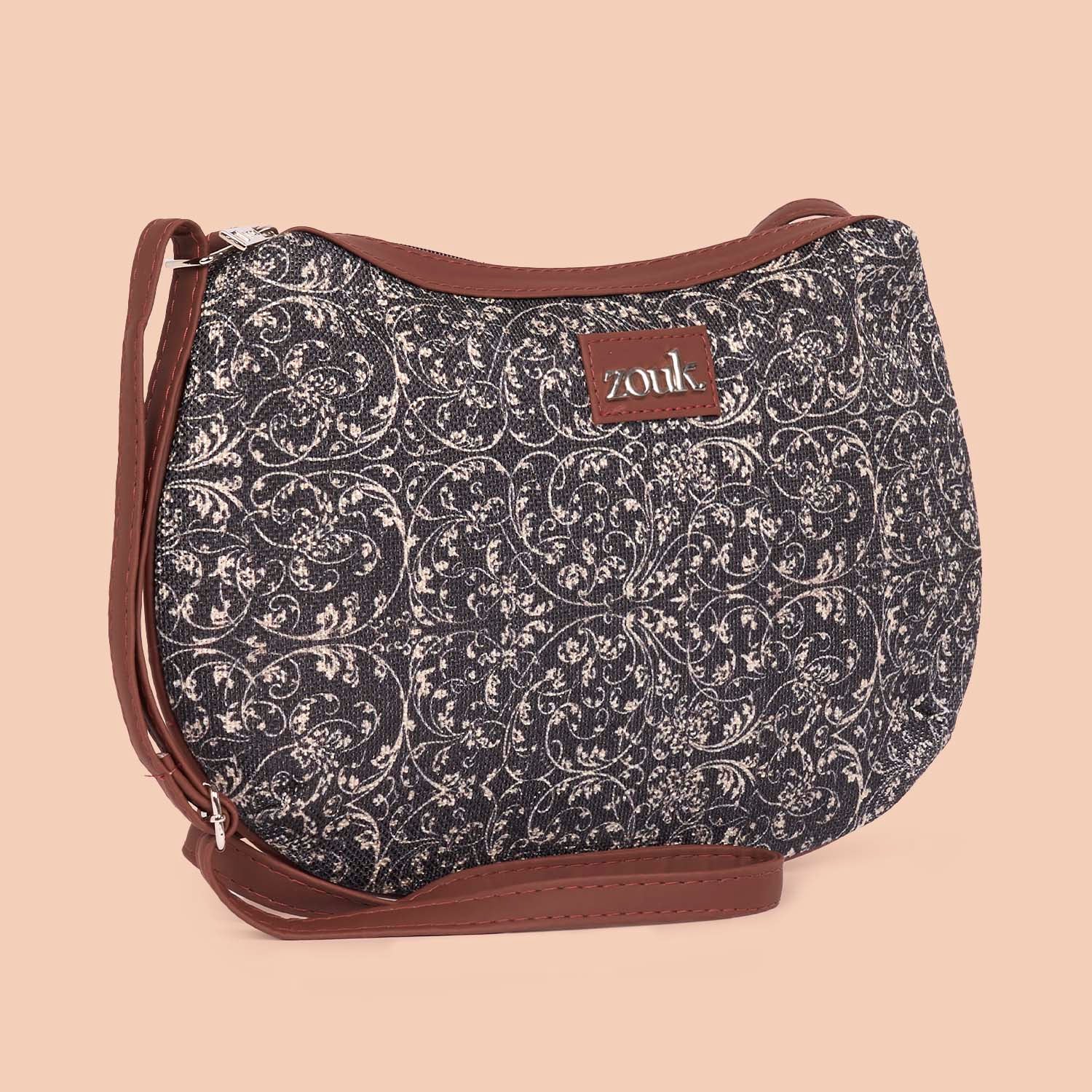 Lattice Lace Structured Shoulder Bag