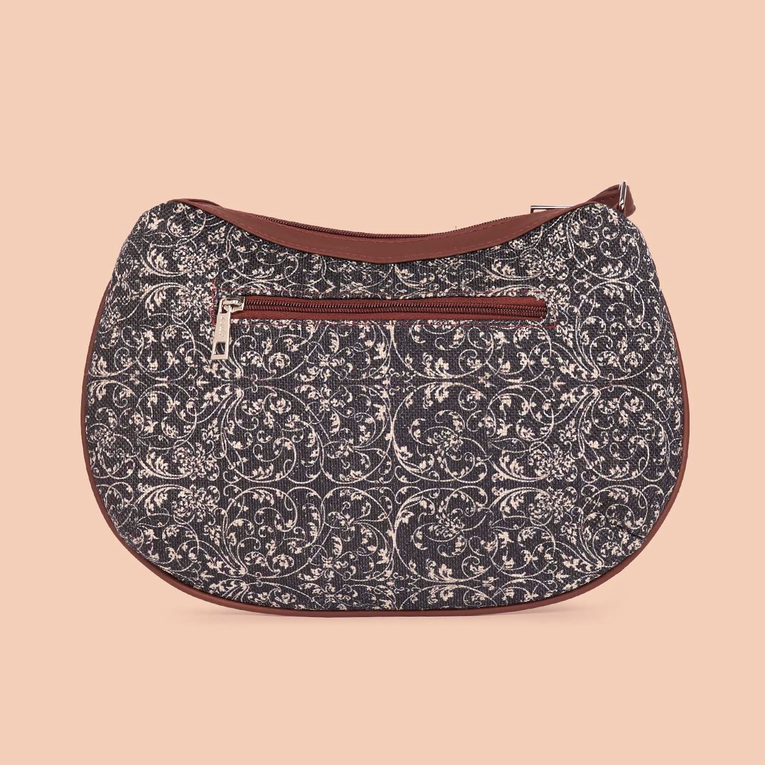 Lattice Lace Structured Shoulder Bag