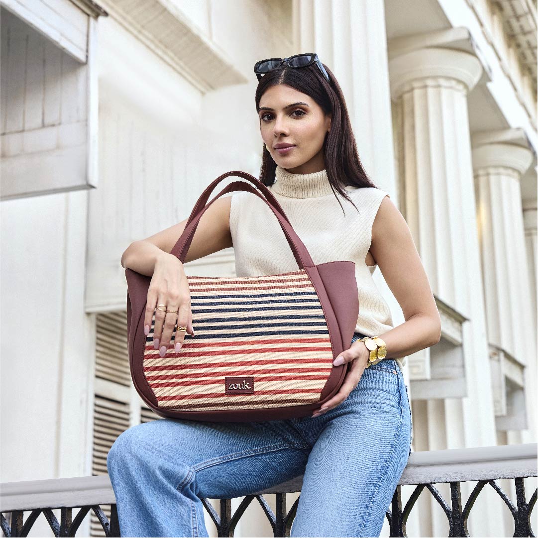 Qutub Stripes Luna Handbag