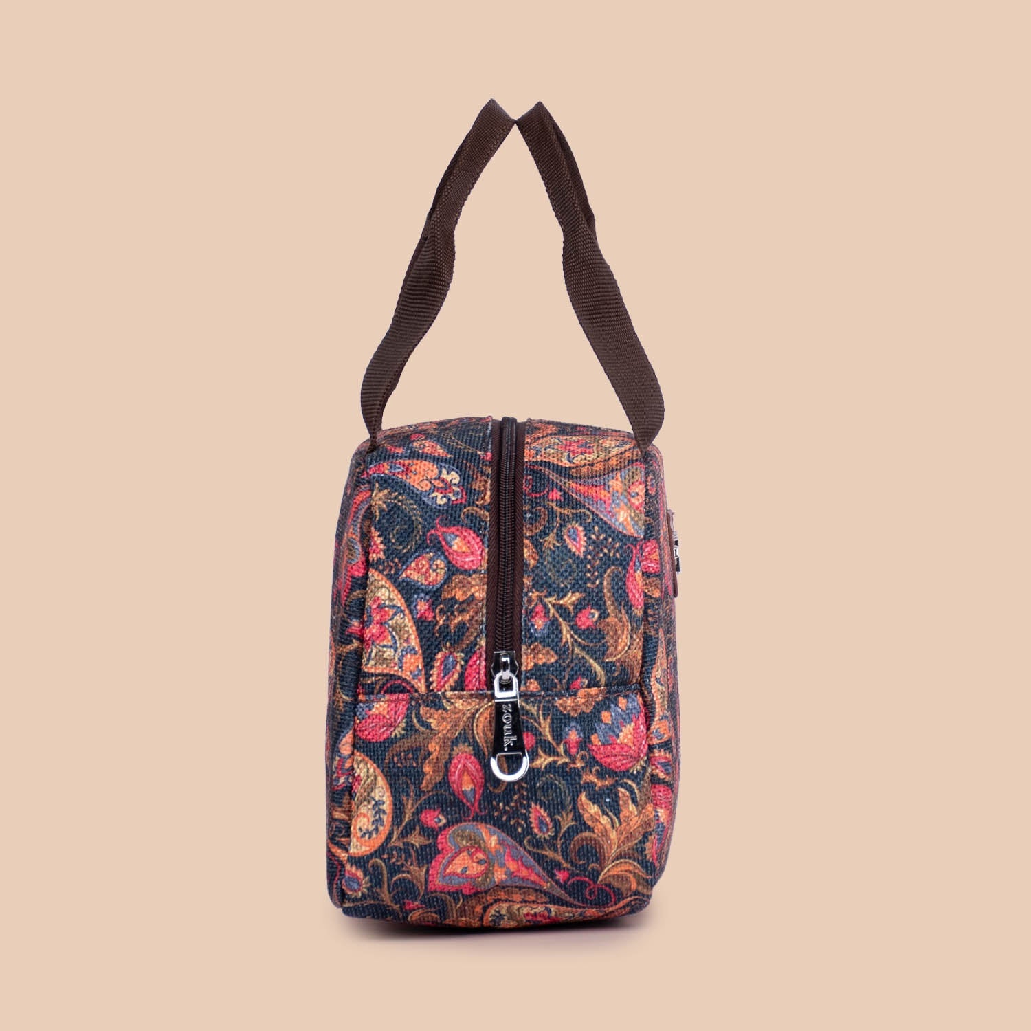 ZIP-Paisley Print Lunch Bag