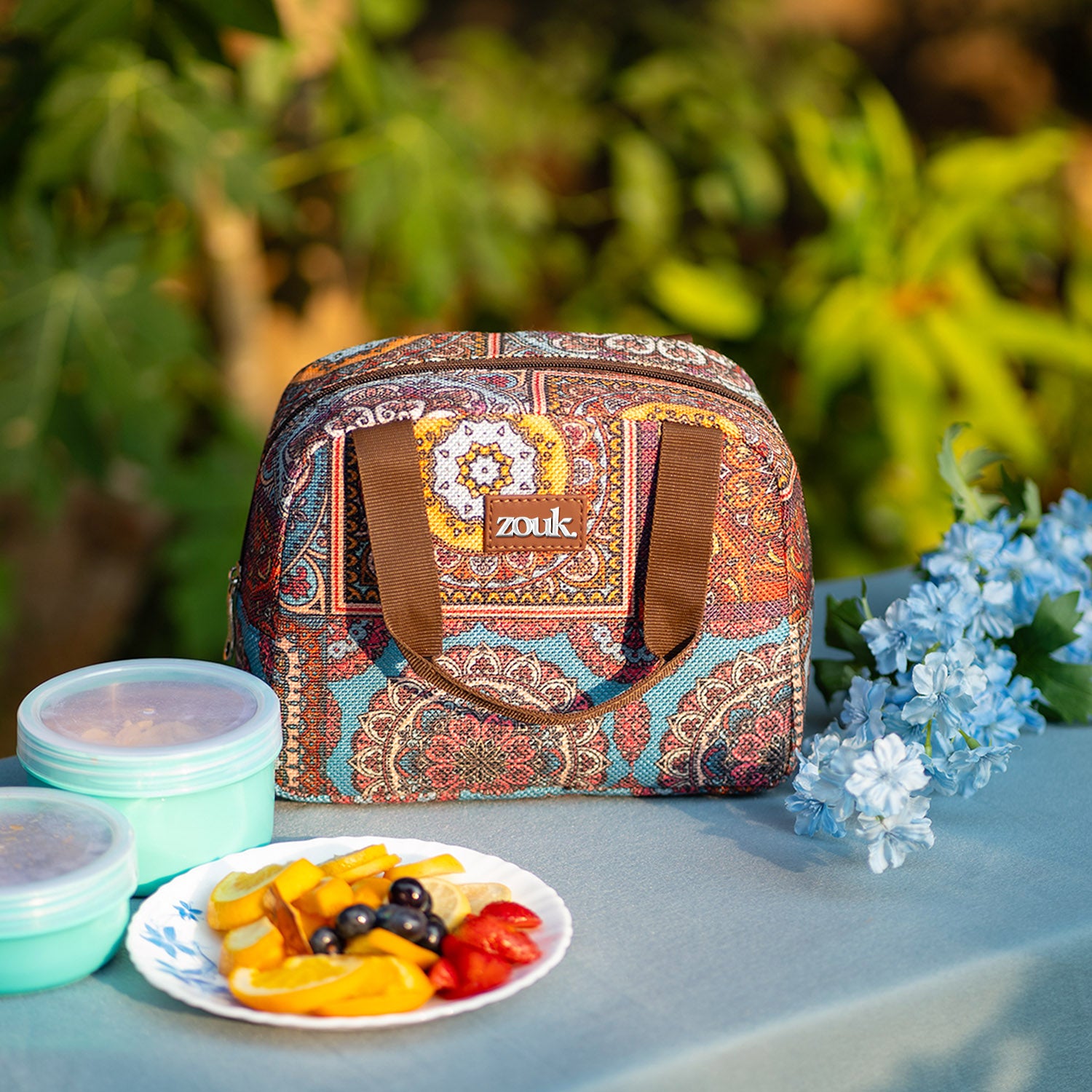 Multicolor Mandala Print Lunch Bag