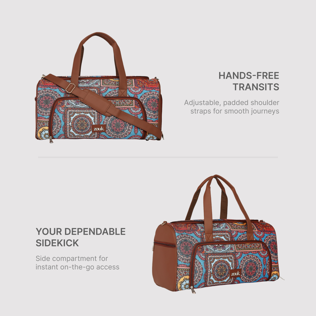 Multicolor Mandala Print Weekender Duffel Bag