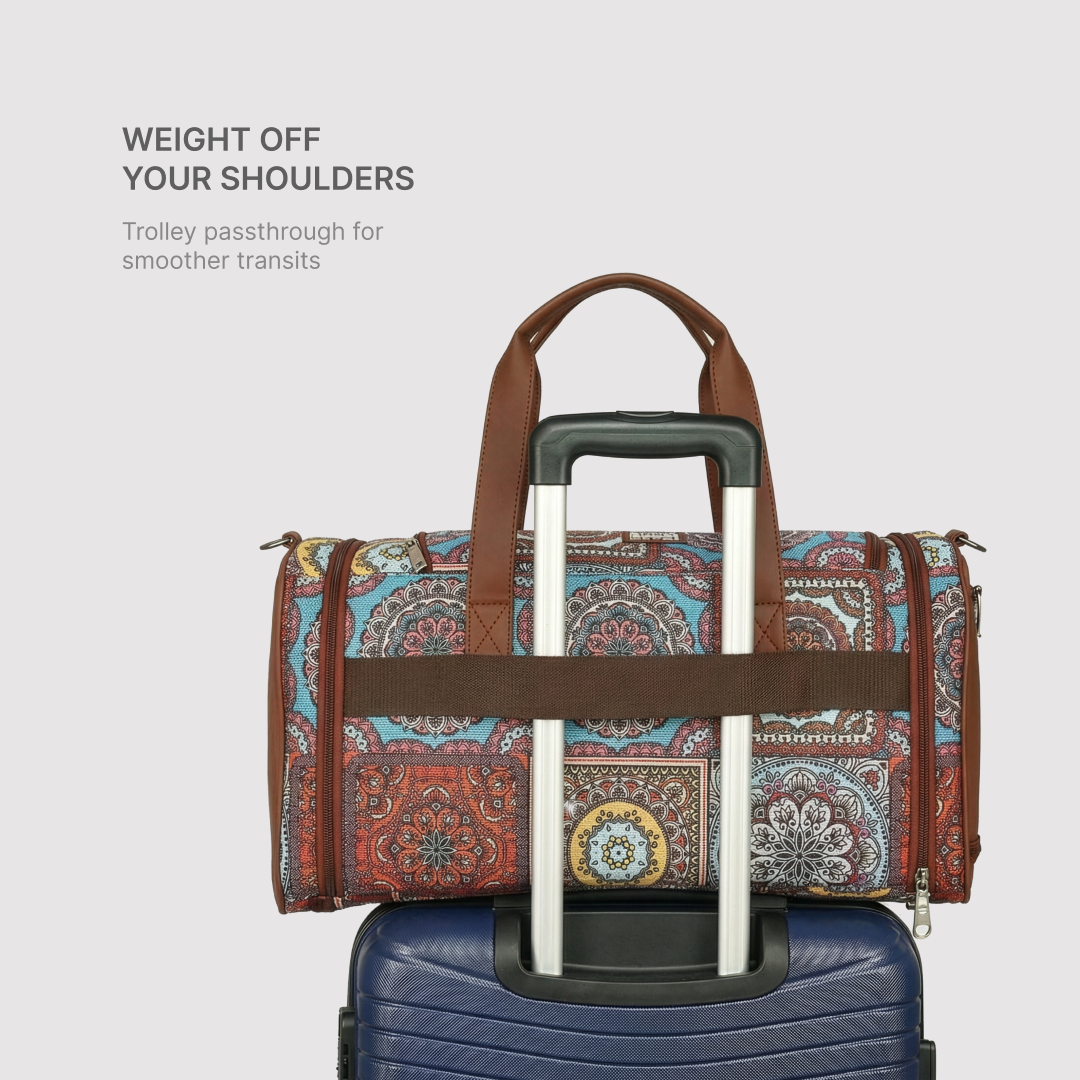 Multicolor Mandala Print Weekender Duffel Bag