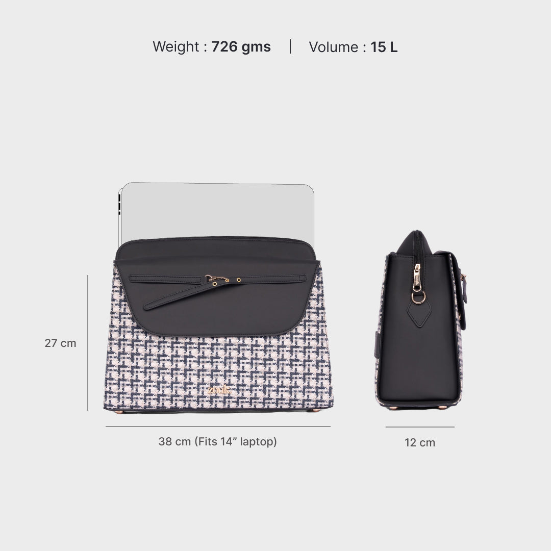Carter Checks Maven Office Handbag (Black)
