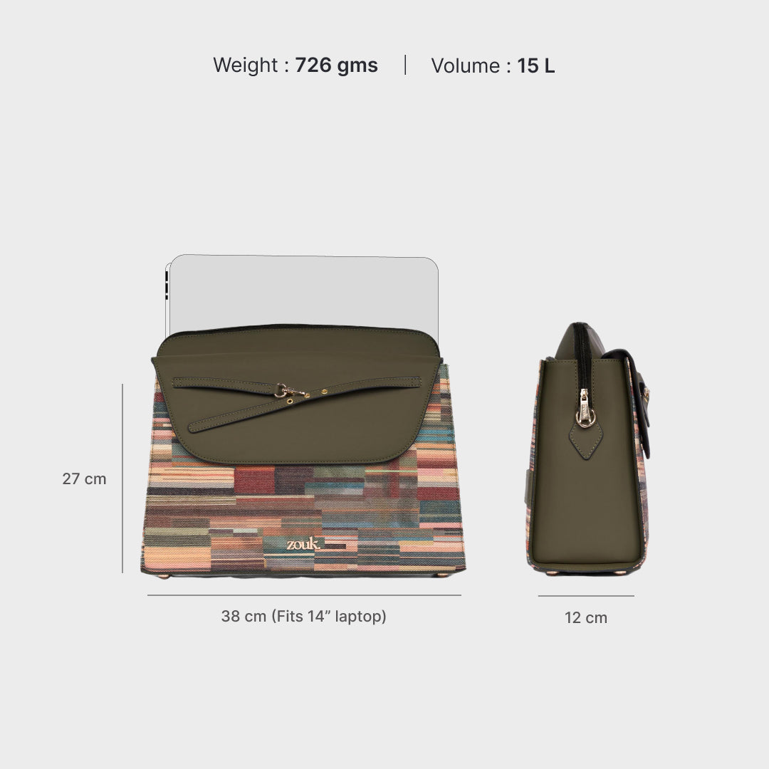 Chettinad Contour Maven Office Handbag (Olive)