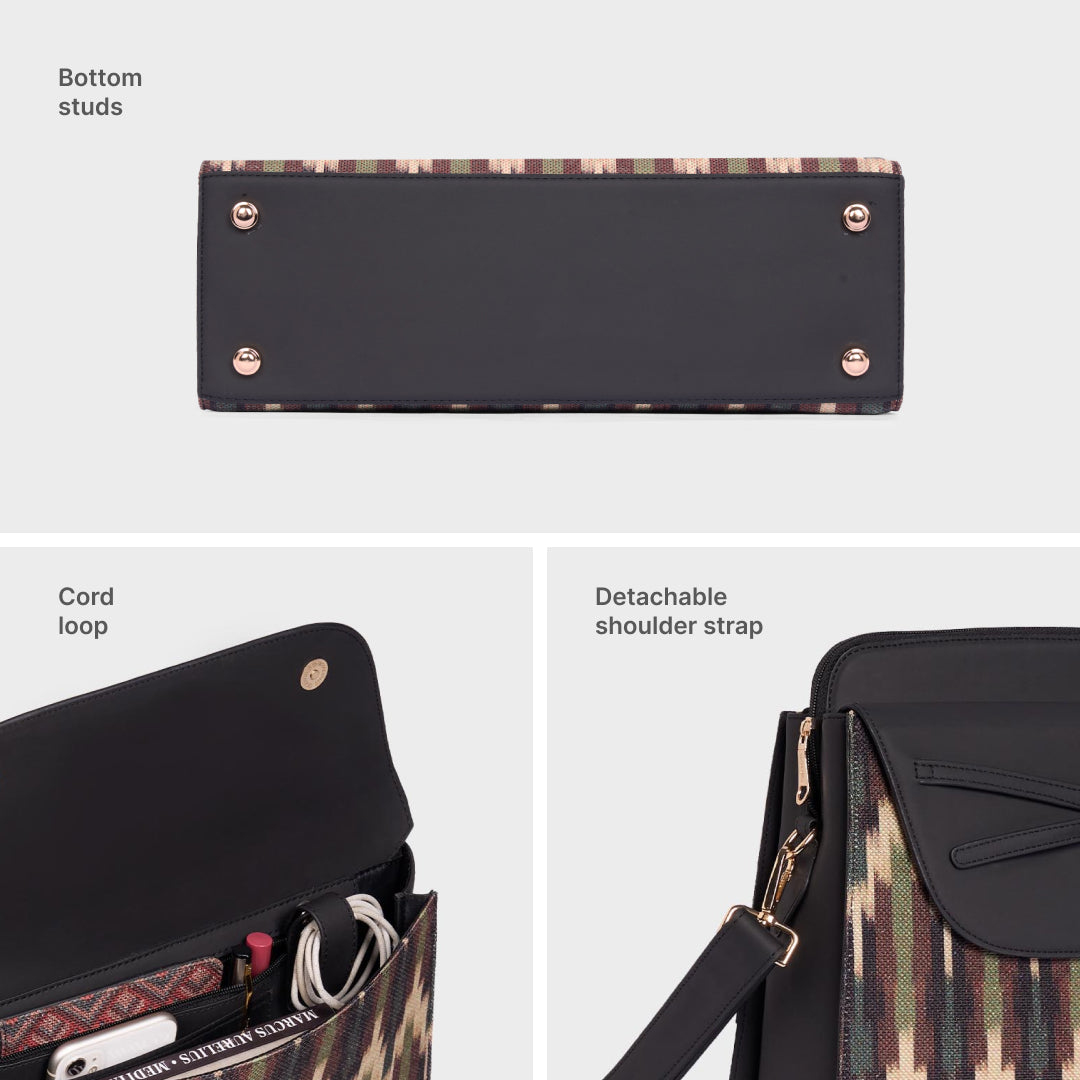Cuttack Stripes Maven Office Handbag (Black)