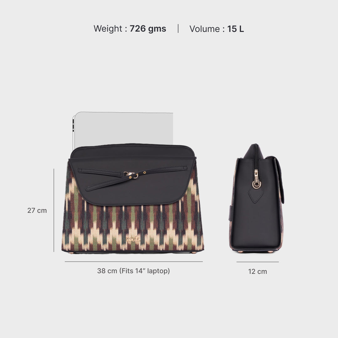 Cuttack Stripes Maven Office Handbag (Black)