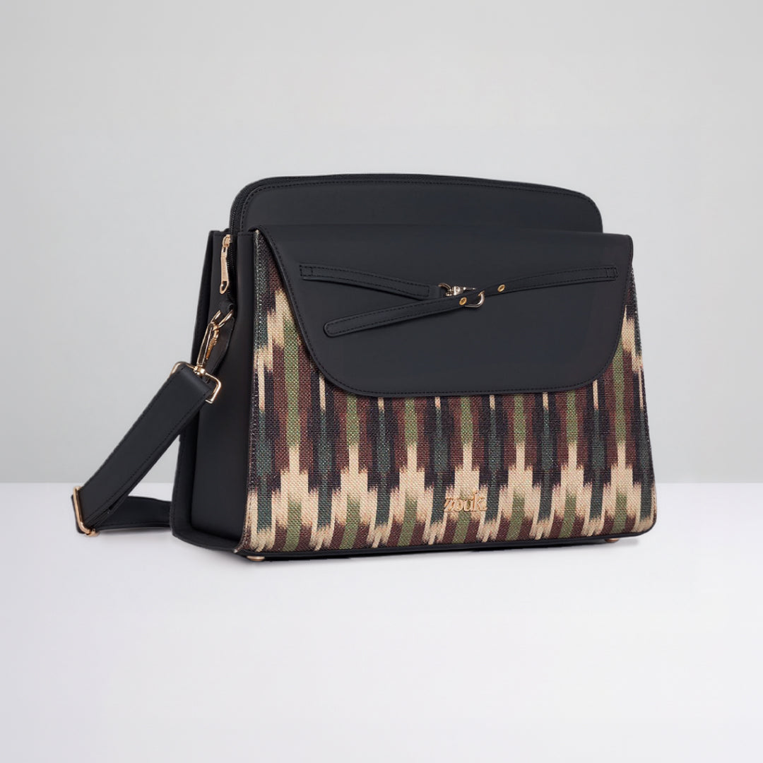 Cuttack Stripes Maven Office Handbag (Black)