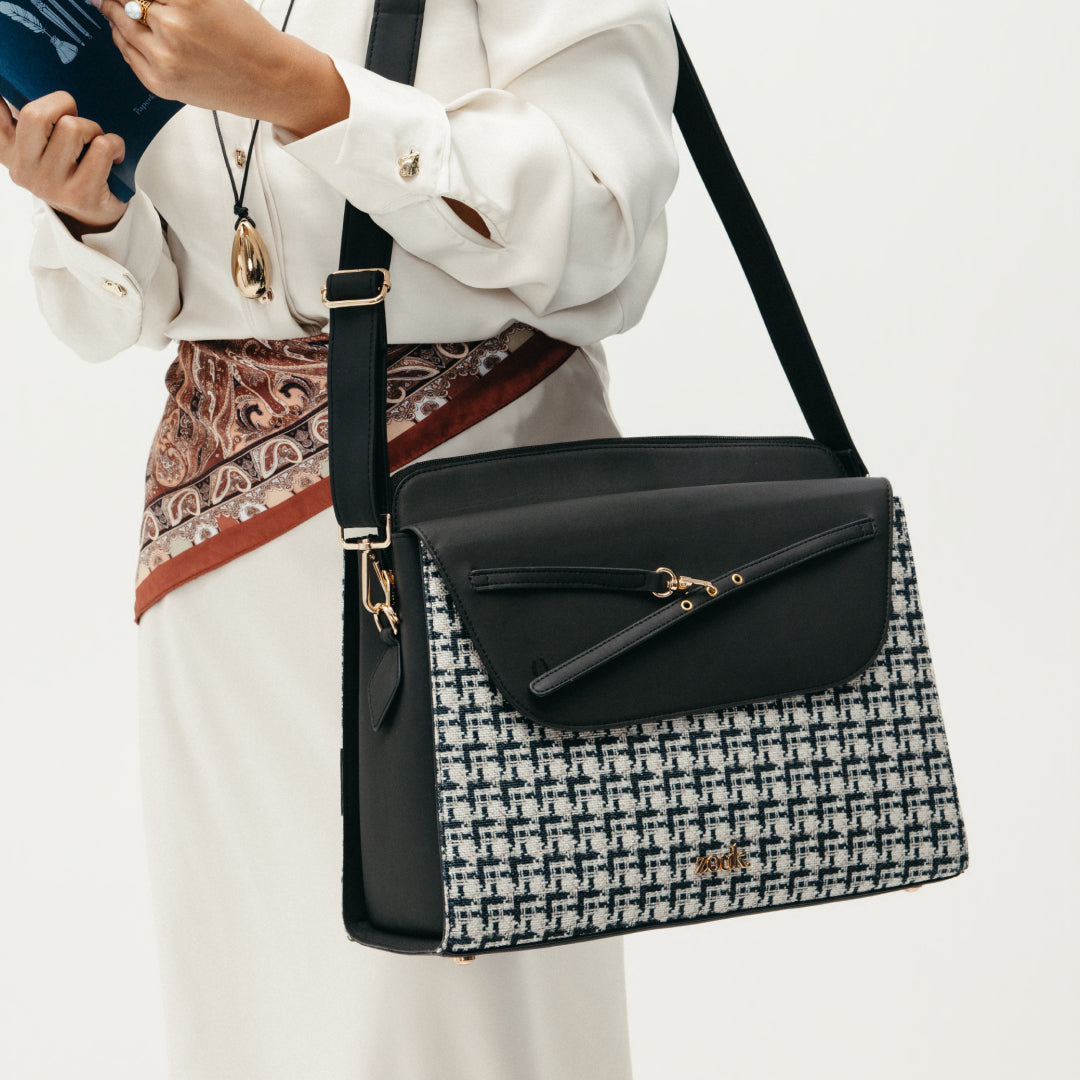 Carter Checks Maven Office Handbag (Black)