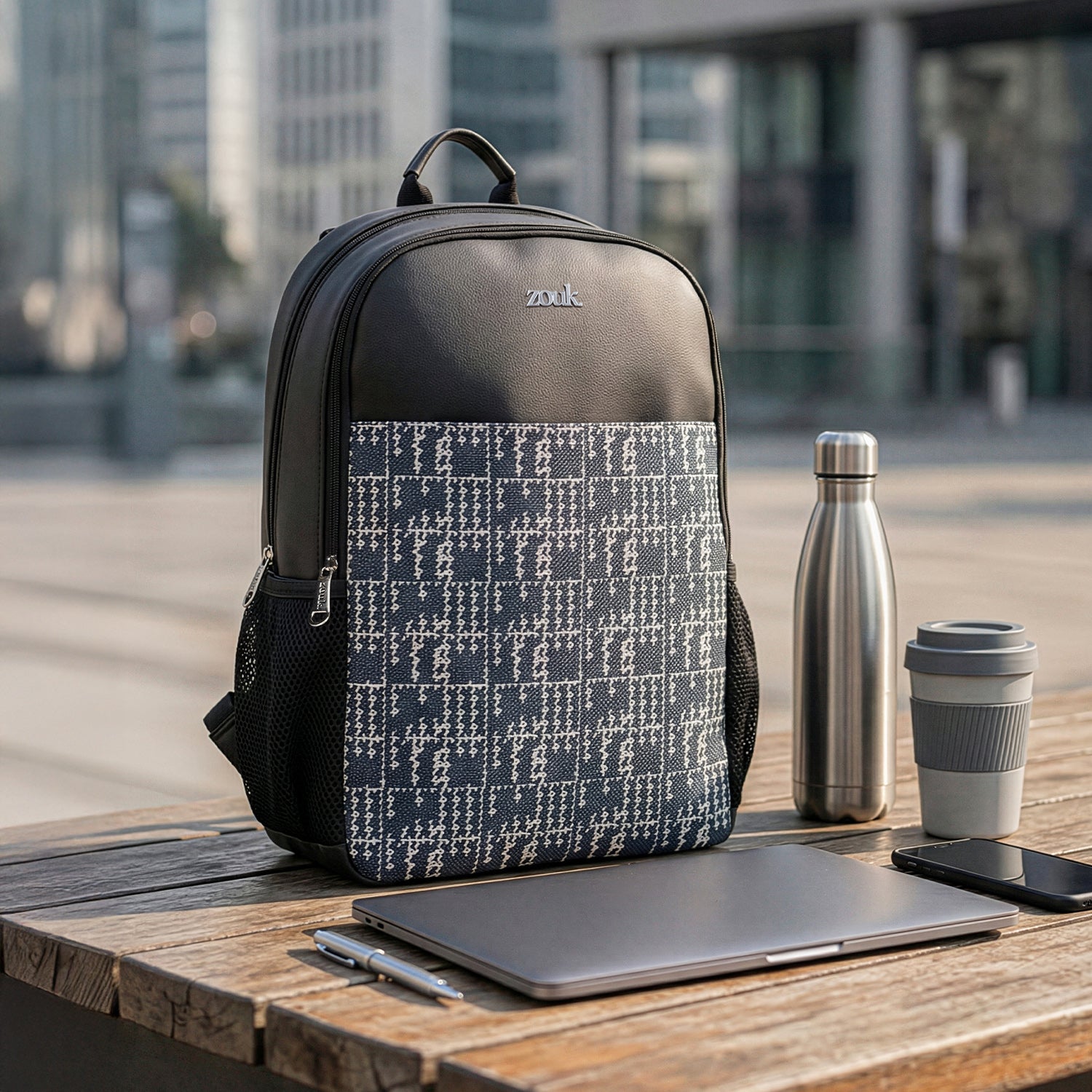 Madras Monochrome Men's Statement Backpack