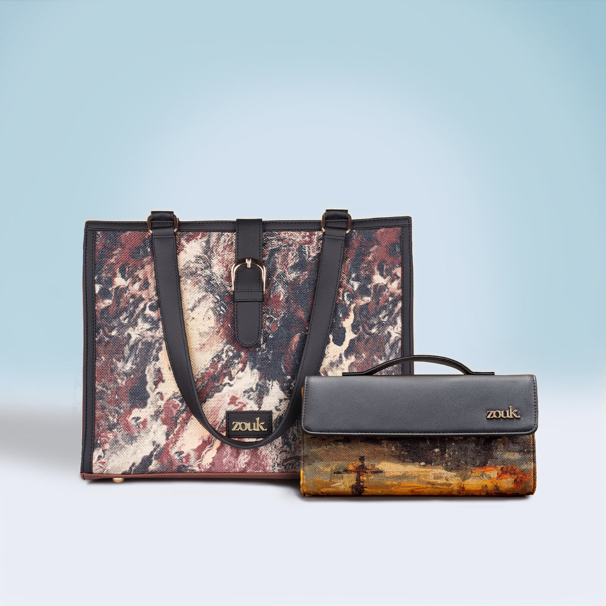 Rhea Kapoor Office Bag Malabar Cascades & Rhea Kapoor Clutch Bombay Tapestry Combo