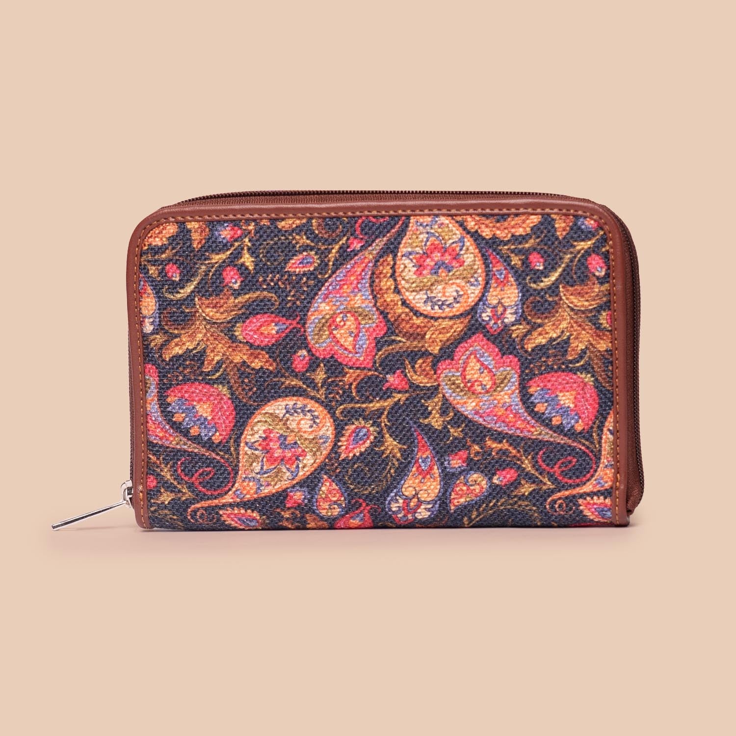 Taj Nakashi & Paisley Print - Flap Sling Bag & Classic Zipper Wallet Combo